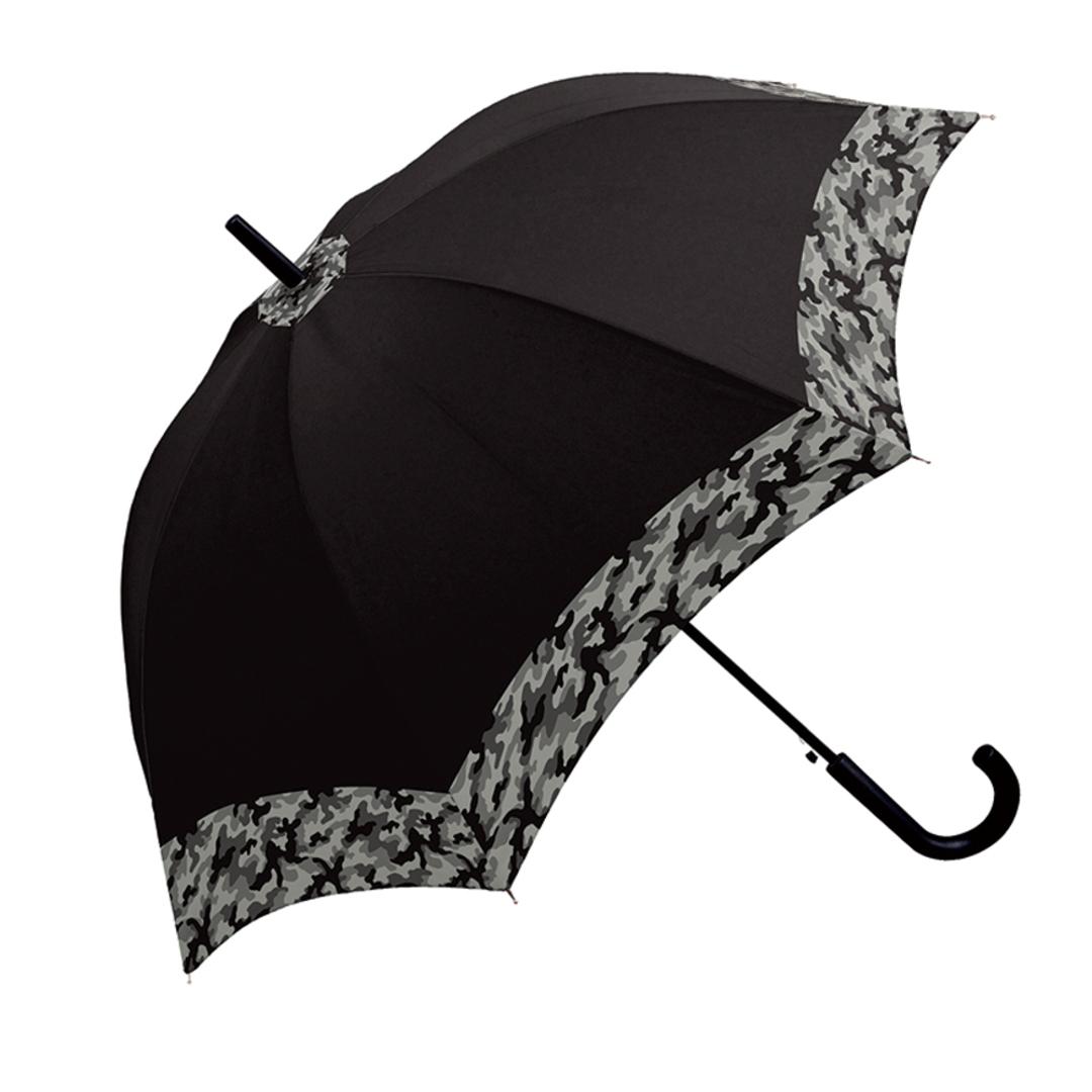 ジュニア 傘 60cm 通販 男の子 メンズ 小学生 高学年 男子 子供用 ジャンプ傘 かさ ワンタッチ 60 センチ 迷彩 チェック こども カサ 雨傘 長傘 crux クラックス 無地X迷彩GY ・