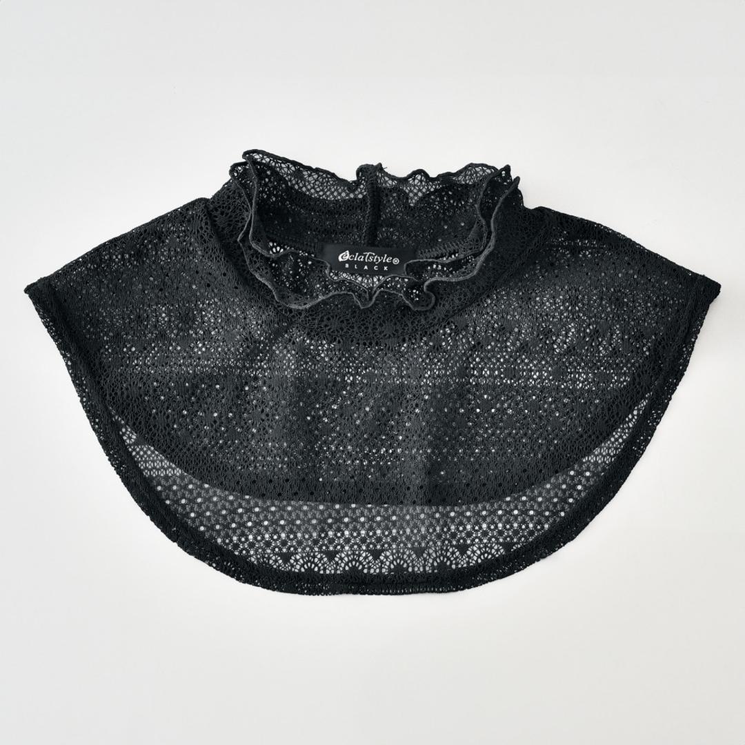 フォーマル ネックカバー 通販 ネック カバー つけ襟 レース 付け襟 ハイネック 付け襟レース つけえり 首元 春夏 首元カバー スタンドカラー ニット プルオーバー ワンピース 重ね着風 レイヤード 大人 可愛い かわいい おしゃれ レディース ブラック ・