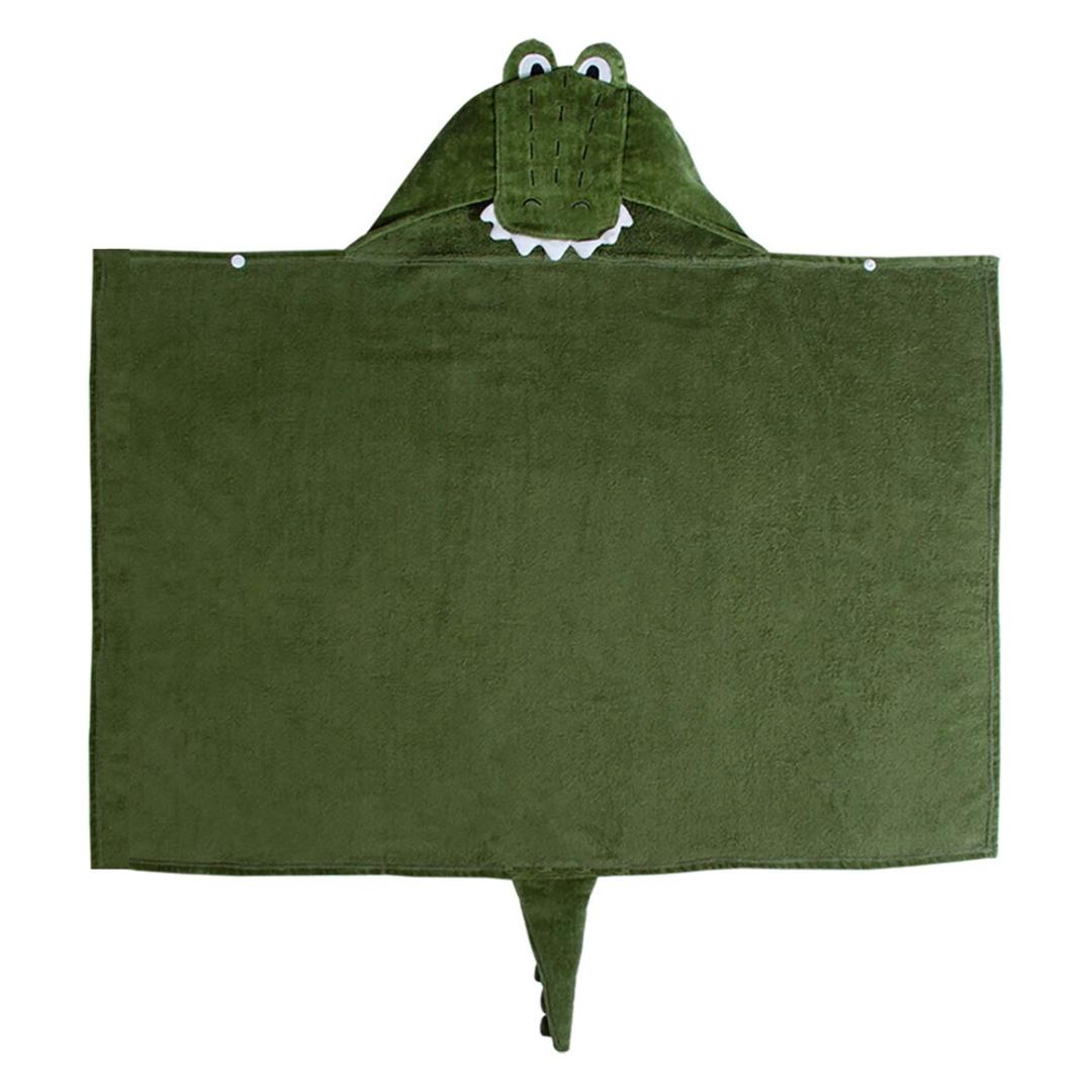 deigo ベビー バスタオル フード付き 通販 フードタオル フードバスタオル ベビータオルポンチョ ベビーバスローブ おくるみ タオル お風呂上がり キッズ 赤ちゃん 新生児 子供 こども 子ども 男の子 女の子 出産祝い ギフト プレゼント プール アリゲーター/モスG ・