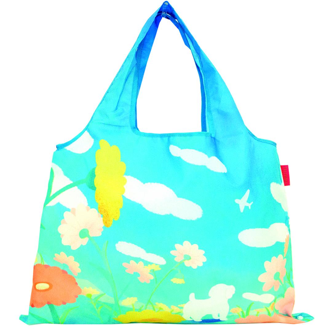 エコバッグ デザイナーズジャパン DESIGNERS JAPAN エコバック マイバッグ 折りたたみ レジカゴ 通販 ショッピングバッグ 大きめ 大容量 肩掛け 軽量 お買い物バッグ トート デザイナー 丈夫 レジかご 買い物 2way 大容量 バッグ DJQ pra-dog01 ab-djq001 PUPPY ・