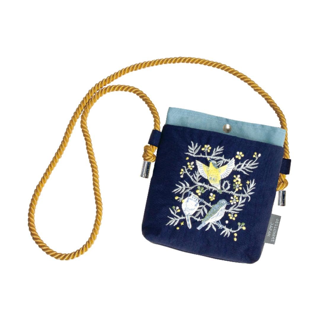 デザイナーズジャパン バッグ 通販 ショルダーバッグ ポシェット 斜めがけバッグ ショルダーバック レディース 小さめ おしゃれ 大人 上品 斜めがけ 軽量 ナイロン かわいい 刺繍ショルダーバッグ DJSP DESIGNERS JAPAN レディースバッグ 山の鳥 ・