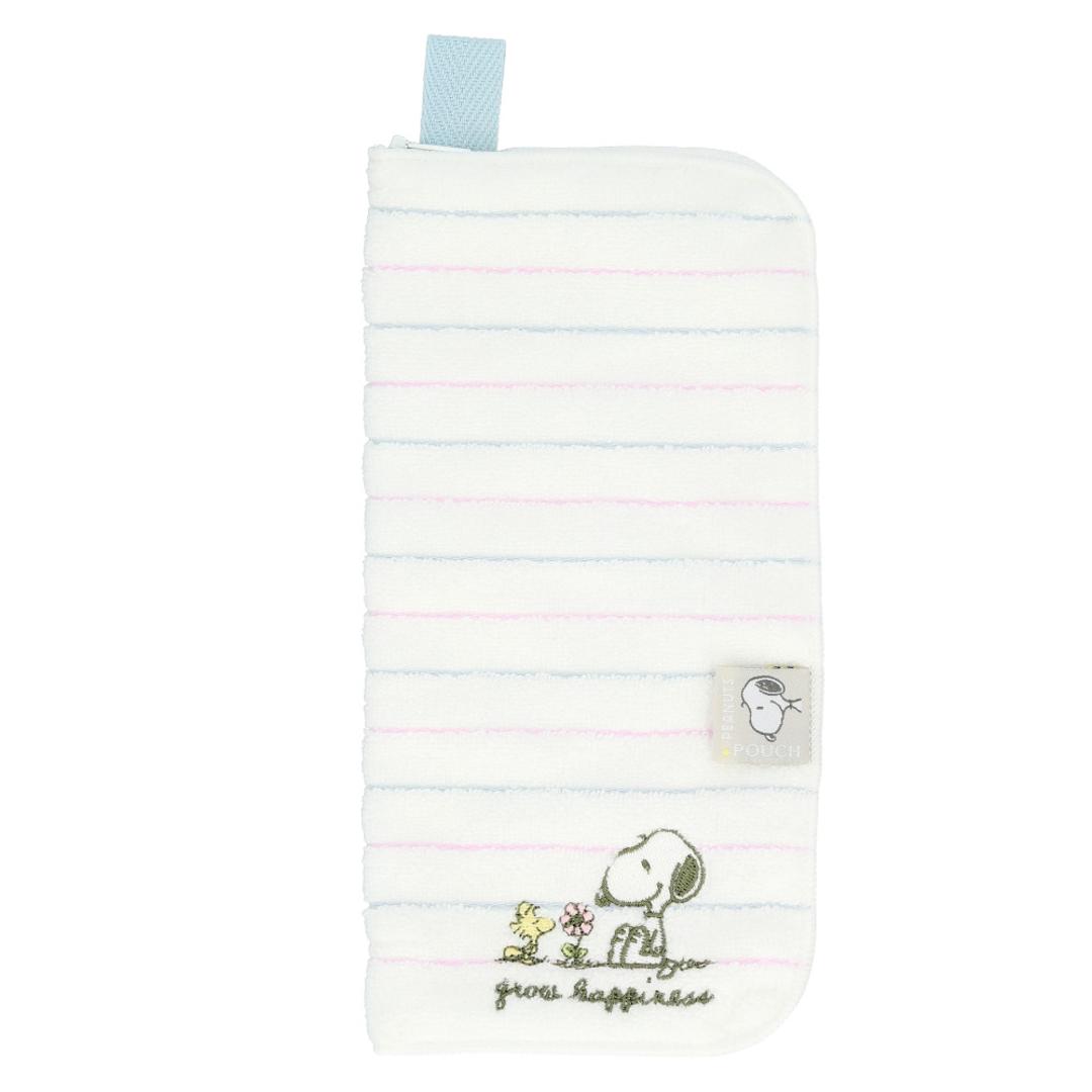 ポーチ 小物入れ 通販 どっとポーチ ベーシック タオルポーチ ミニポーチ タオルハンカチ 大人 かわいい 可愛い 小さい ペットボトルカバー 折りたたみ傘ケース キャラクター グッズ ミッフィー スヌーピー ミニタオル 母の日 プレゼント ギフト プチギフト スヌーピー/ボーダーホワイトBC ・