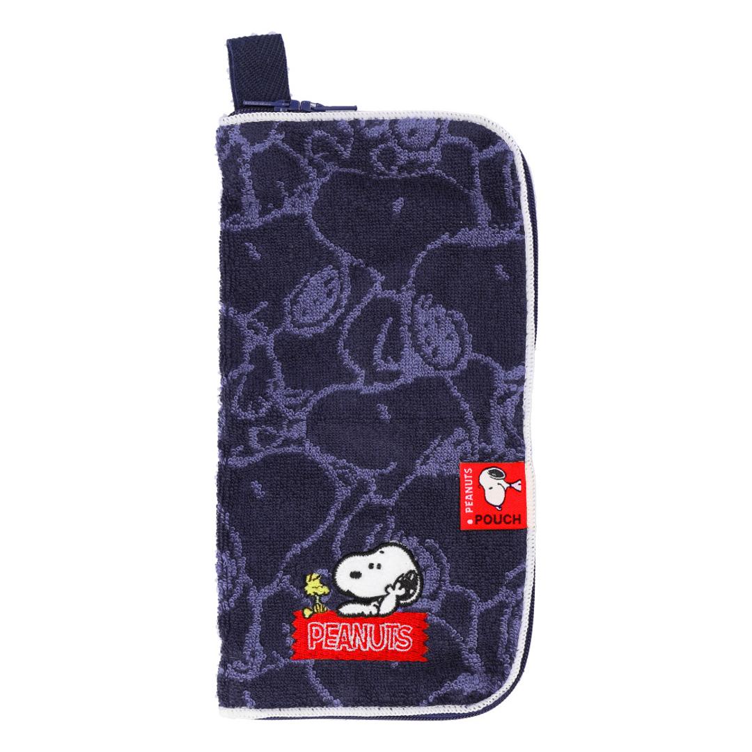 ポーチ 小物入れ 通販 どっとポーチ ベーシック タオルポーチ ミニポーチ タオルハンカチ 大人 かわいい 可愛い 小さい ペットボトルカバー 折りたたみ傘ケース キャラクター グッズ ミッフィー スヌーピー ミニタオル 母の日 プレゼント ギフト プチギフト スヌーピー/総柄ネイビーB ・