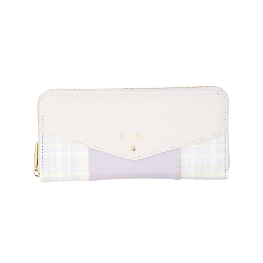 イーストボーイ 財布 EASTBOY 通販 長財布 さいふ サイフ お財布 レディース 女の子 女性 通学 通勤 ラウンドファスナー ブランド 軽量 軽い 合皮 きれいめ おしゃれ かわいい 高校生 中学生 小銭入れあり 大容量 大人可愛い レディース財布 フローズンチェックPU ・