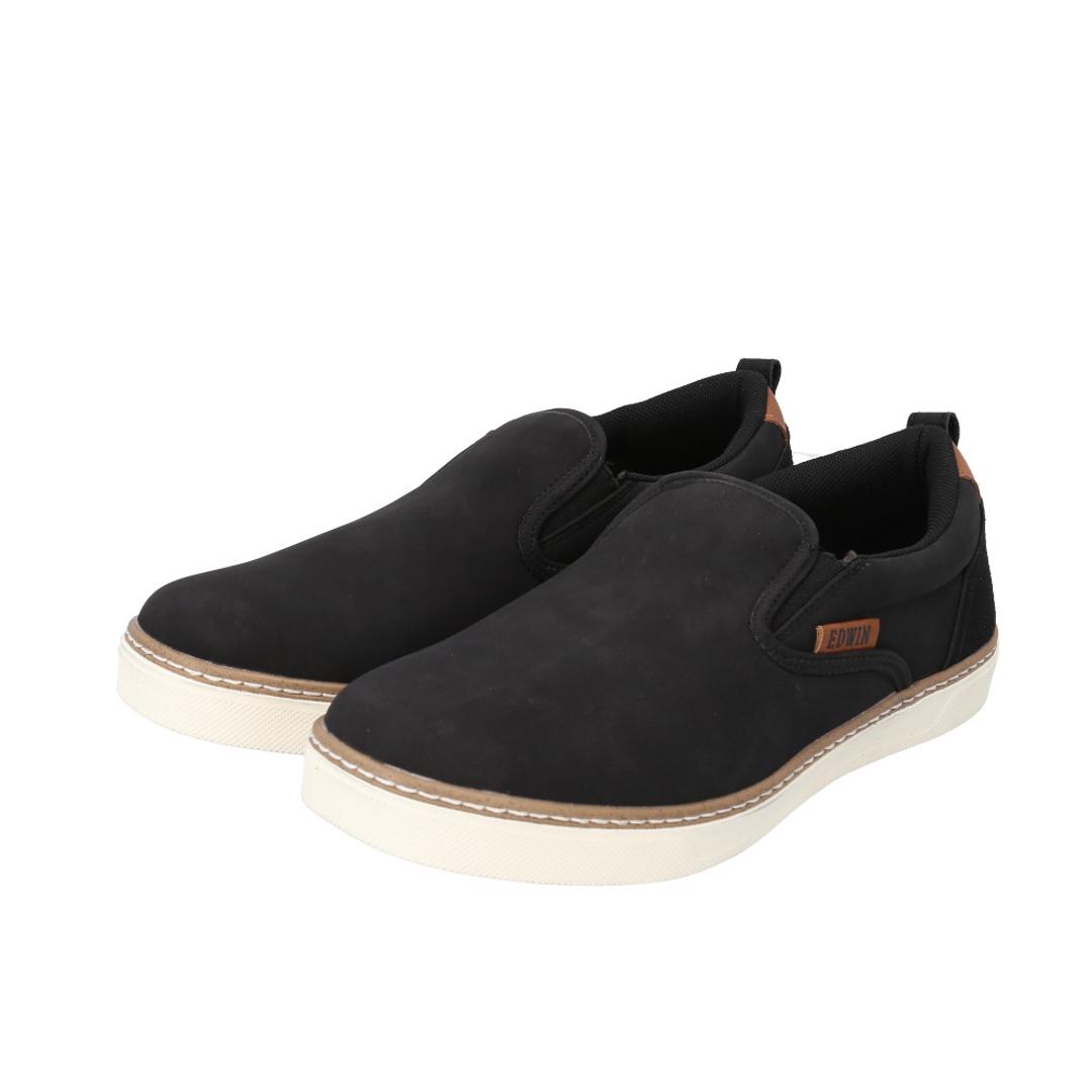 EDWIN スリッポン エドウィン EDW-7109 通販 靴 スニーカー 運動靴 ローカットスニーカー カジュアルシューズ 紐なしスニーカー メンズ ブランド おしゃれ ローカット シンプル 紐なし 普段履き 旅行 通勤 通学 仕事 きれいめ メンズ靴 BLACK 25cm
