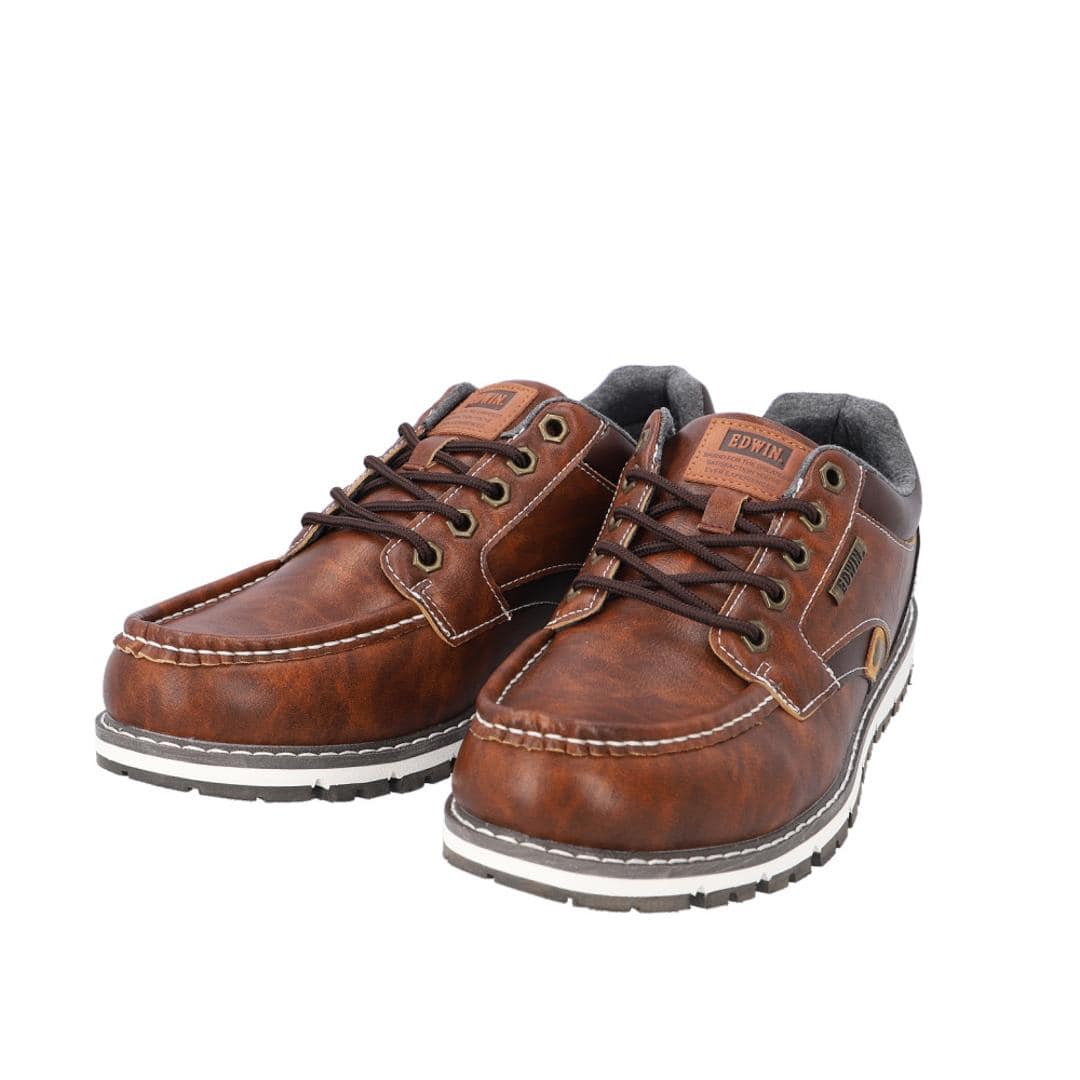 EDWIN スニーカー エドウィン EDW-7984 通販 靴 ローカットスニーカー 運動靴 カジュアルシューズ メンズ ブランド おしゃれ シンプル 4cm防水 歩きやすい 滑りにくい 幅広 ワイド 通勤 通学 疲れにくい エドウイン メンズ靴 BROWN 25cm