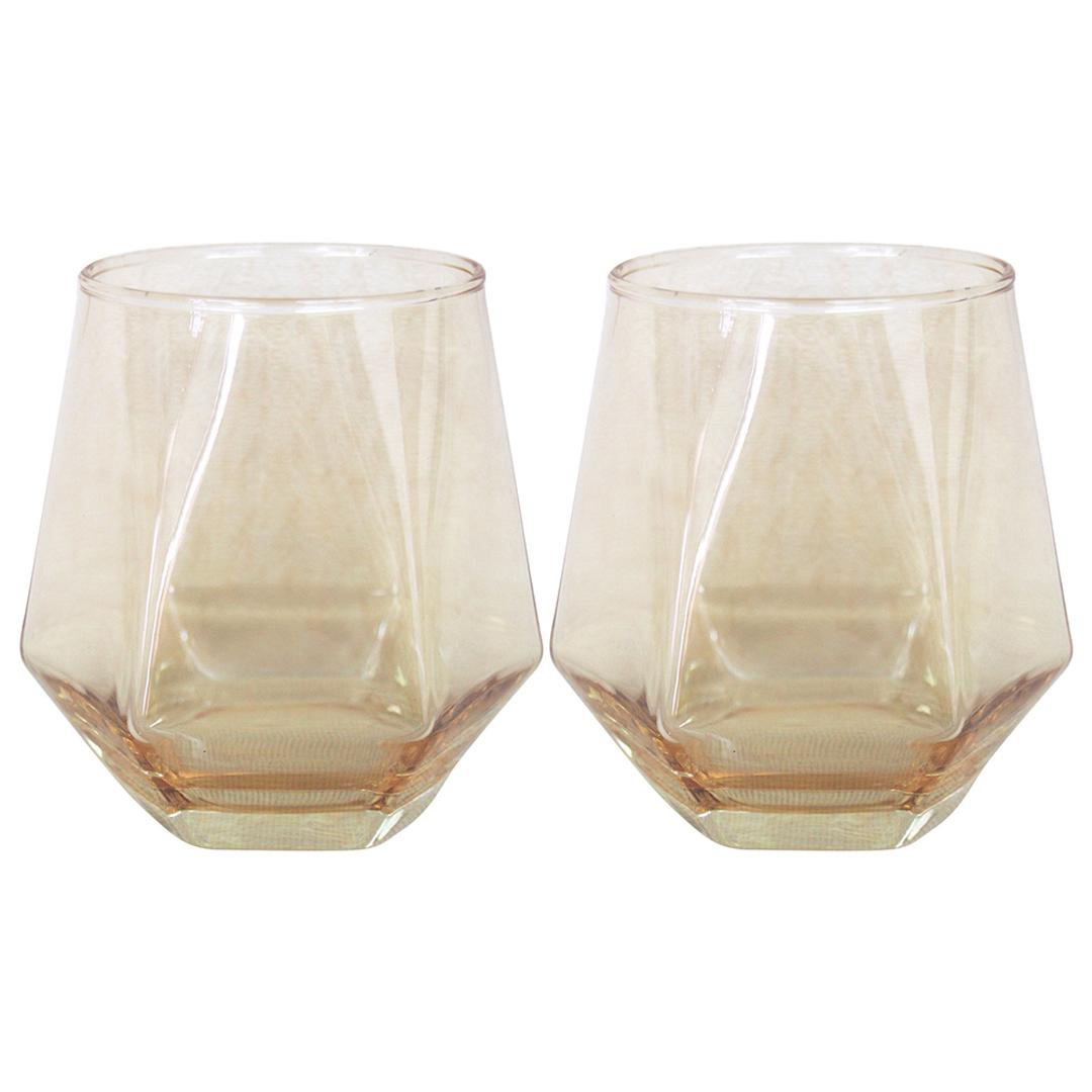 ガラス タンブラーセット 通販 ガラスタンブラー 2個セット グラス セット コップ タンブラーグラス ペア 来客用 おしゃれ ヘキサゴン ギフト プレゼント 新生活 引っ越し 結婚祝い theater EF-THE003 洋食器 キッチン用品 台所用品 アンバー ・