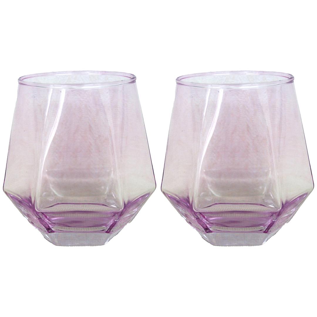 ガラス タンブラーセット 通販 ガラスタンブラー 2個セット グラス セット コップ タンブラーグラス ペア 来客用 おしゃれ ヘキサゴン ギフト プレゼント 新生活 引っ越し 結婚祝い theater EF-THE003 洋食器 キッチン用品 台所用品 クリアピンク ・