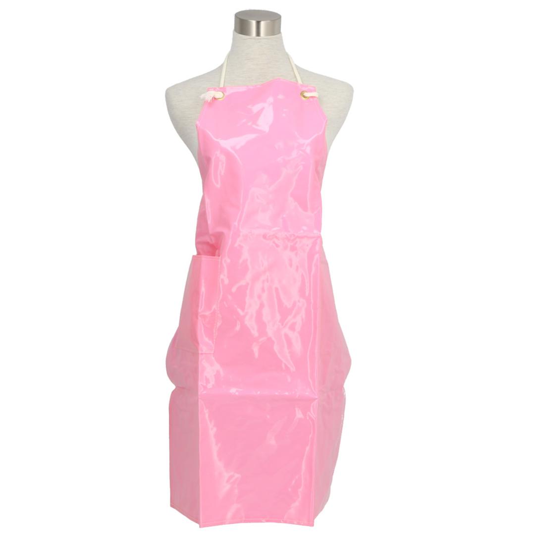 防水 エプロン おしゃれ 通販 業務用 厨房 おしゃれ エナメルエプロン 板前 水産加工 トリマー 保育士 介護士 入浴介助 保育園 幼稚園 シンプル 黒 白 ビニール 撥水 メンズ レディース 白 黒 紺 ガーデニング 水 4.ピンク ・