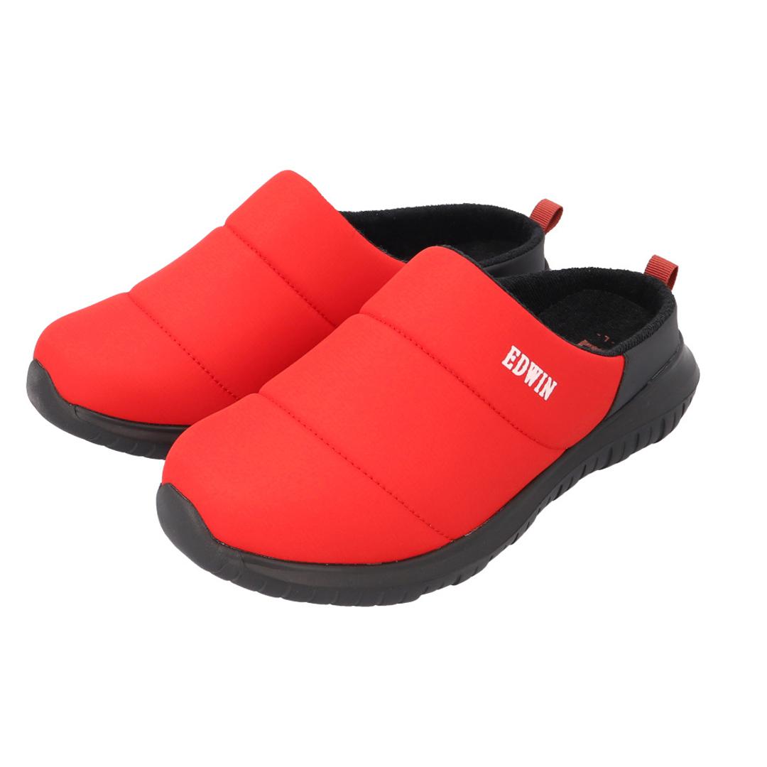 エドウィン サンダル EDWIN 通販 EW9075 メンズ クロッグサンダル サボサンダル スリッパ ルームシューズ 室内履き オフィス あったか 冬 靴 おしゃれ かわいい 歩きやすい シンプル ブランド レッド 【即日発送】M(25.5-26cm)