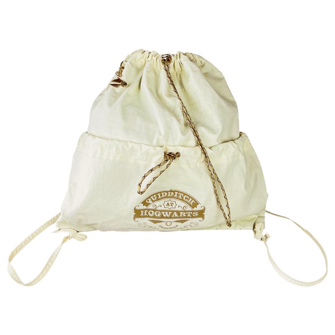 FLAPPER Harry Potter ナップサック 通販 ハリーポッター コラボ グッズ F251055 リュック リュックサック ナップザック レディース メンズ 軽量 軽い 通学 通勤 旅行 スニッチ シンプル おしゃれ かわいい クィディッチ アイボリー ・
