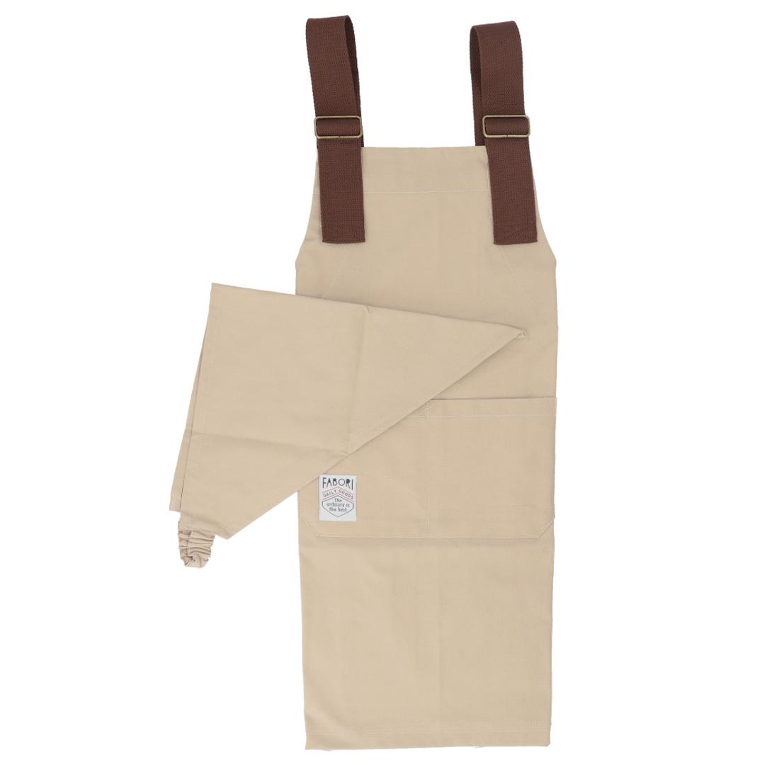 fabori エプロン キッズ 通販 キッズエプロン 子どもエプロン 子供エプロン 子供用エプロン 子ども用エプロン 子供用 子ども用 女の子 男の子 子供 子ども 作業用 料理用 無地 かぶるだけ ギフト 贈り物 シンプル カジュアル 可愛い オシャレ GREIGE ・