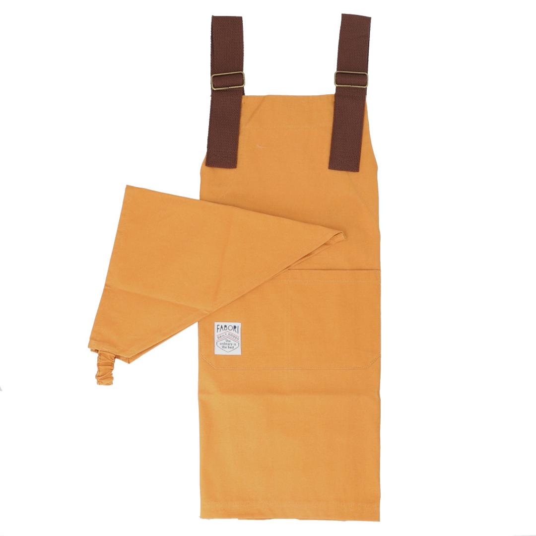 fabori エプロン キッズ 通販 キッズエプロン 子どもエプロン 子供エプロン 子供用エプロン 子ども用エプロン 子供用 子ども用 女の子 男の子 子供 子ども 作業用 料理用 無地 かぶるだけ ギフト 贈り物 シンプル カジュアル 可愛い オシャレ MUSTARD ・