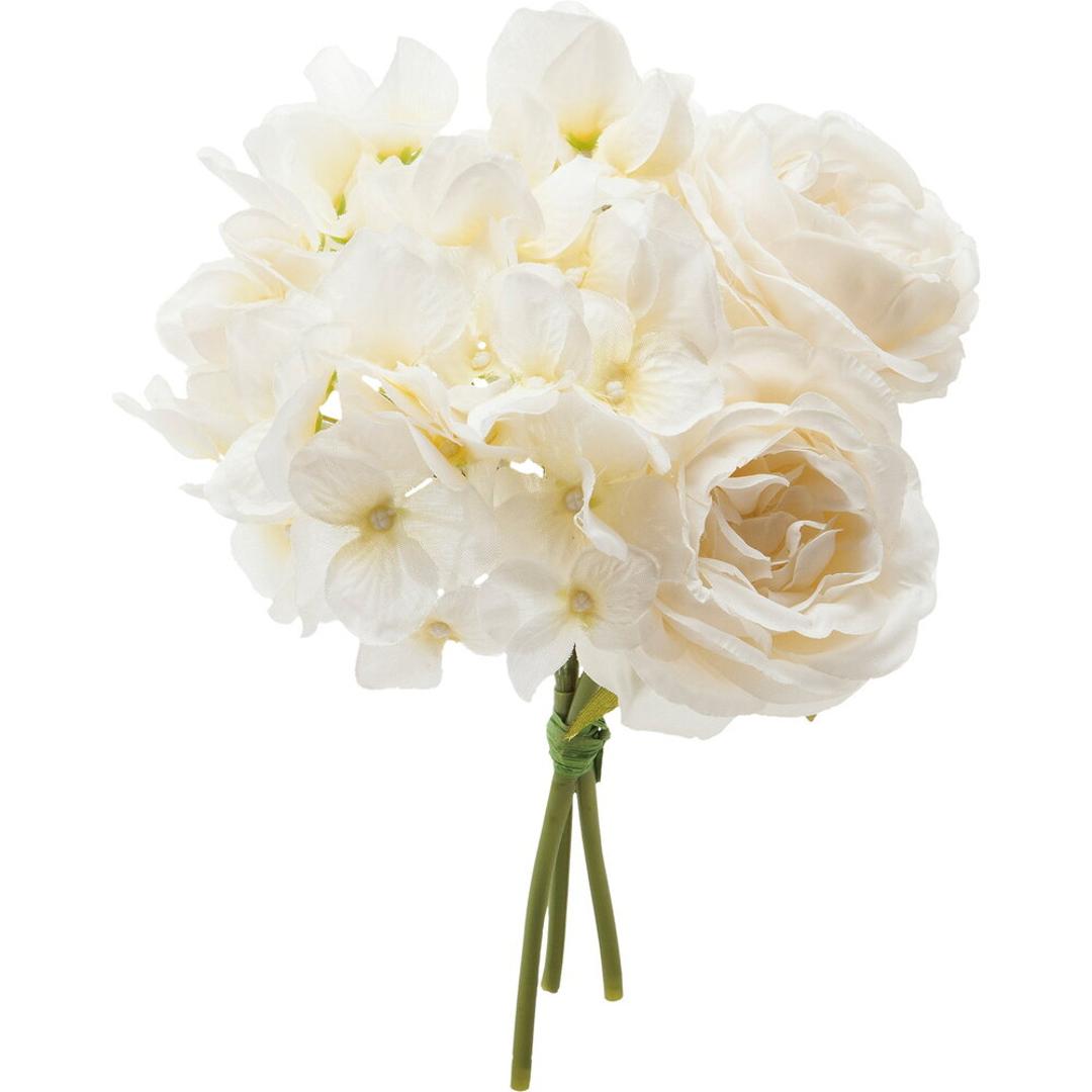 造花 ブーケ バラ 通販 インテリア 花束 花 薔薇 ばら アーティフィシャルフラワー アーティフィシャルグリーン アートフラワー フェイクフラワー フェイクグリーン おしゃれ 人工観葉植物 アレンジ FB-2517 ローズハイドレンジアブーケ ポピー YDM アイボリー ・