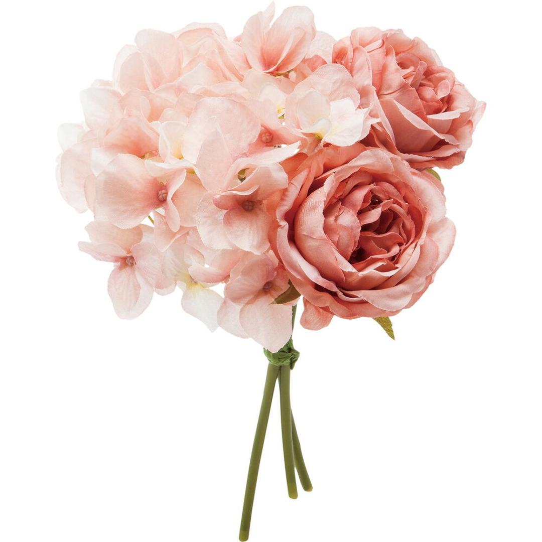 造花 ブーケ バラ 通販 インテリア 花束 花 薔薇 ばら アーティフィシャルフラワー アーティフィシャルグリーン アートフラワー フェイクフラワー フェイクグリーン おしゃれ 人工観葉植物 アレンジ FB-2517 ローズハイドレンジアブーケ ポピー YDM ピンク ・