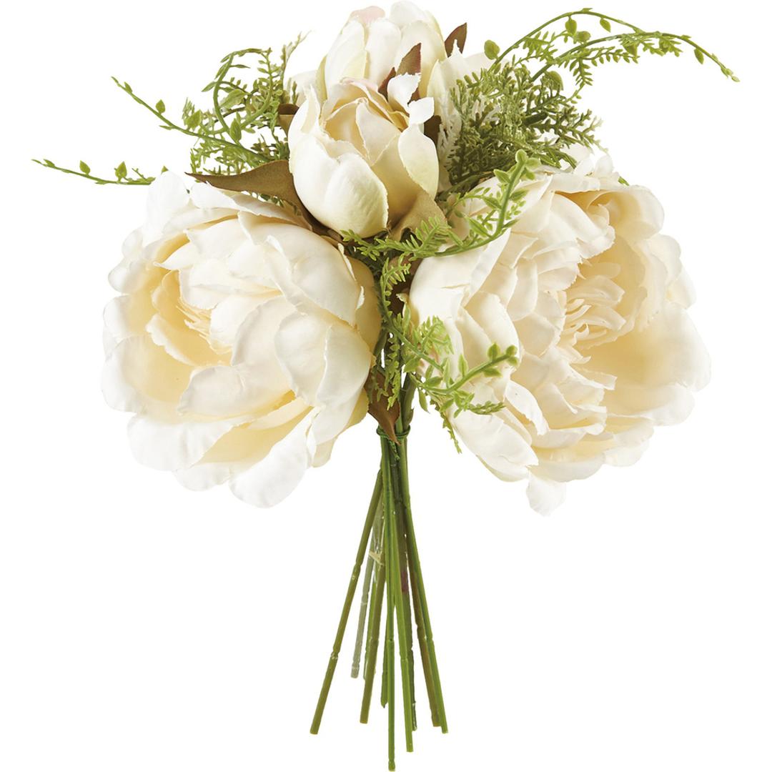 ブーケ 造花 通販 インテリア 花束 花 ピオニー アーティフィシャルフラワー アーティフィシャルグリーン アートフラワー フェイクフラワー フェイクグリーン おしゃれ シンプル 人工観葉植物 花材 FB-2595 ブライズピオニーミックスブーケ ポピー YDM クリーム ・