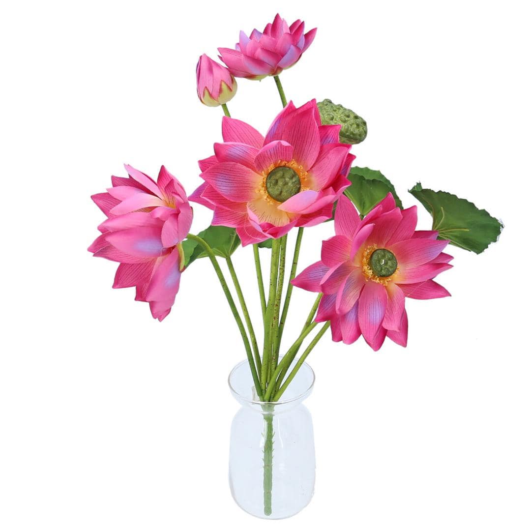 蓮 花 造花 通販 蓮の花 はすの花 アーティフィシャルフラワー アーティフィシャルグリーン アートフラワー フェイクフラワー フェイクグリーン インテリア 観葉植物 ブッシュ 人工観葉植物 FB-2598 ロータスブッシュ ポピー YDM ラベンダー ・