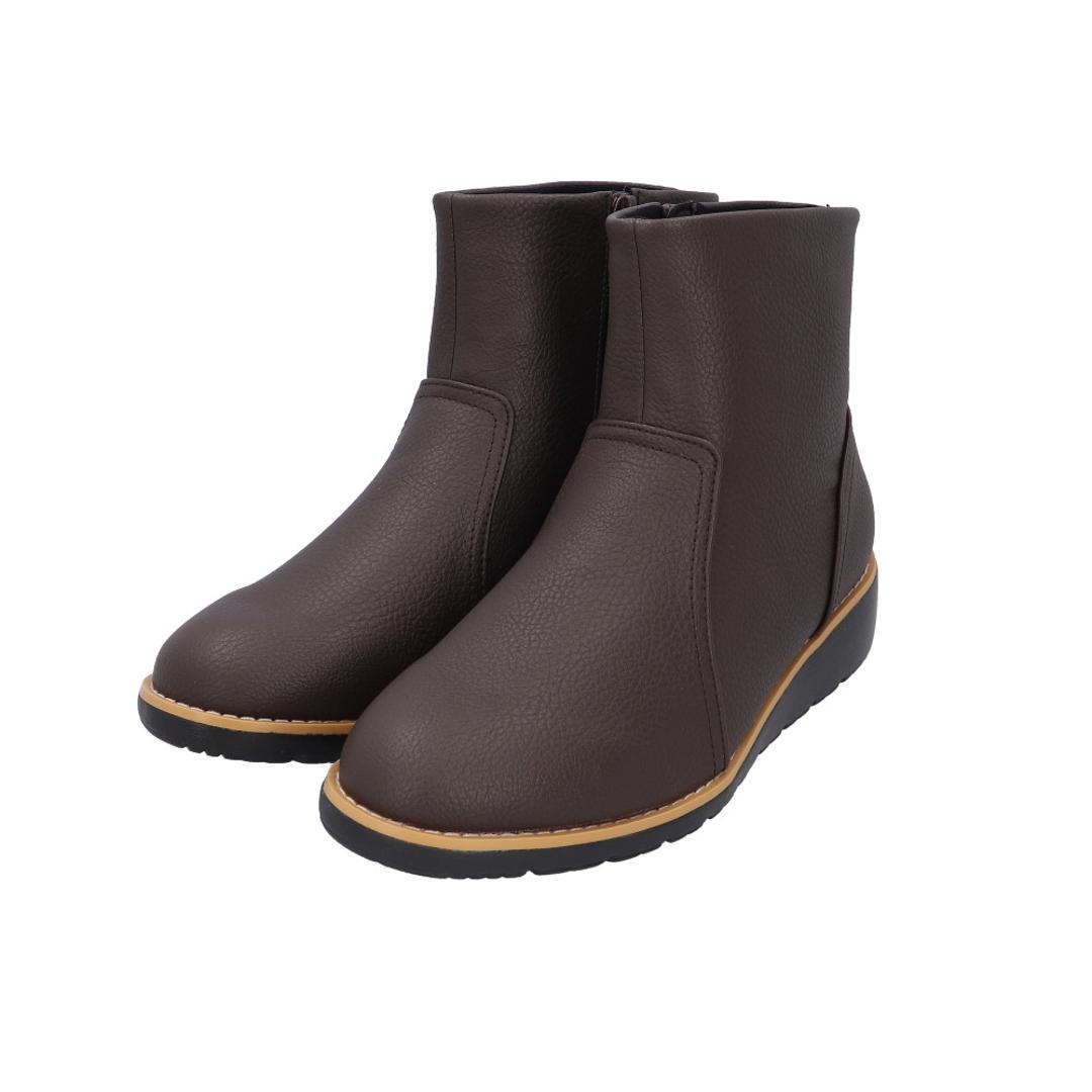 fee des fleurs フェ・デ・フルール ブーツ レディース 通販 ショートブーツ レディースシューズ 靴 シューズ 婦人靴 ショート クッション性 耐摩耗性 脱ぎ履き簡単 ファスナー やわらかめ シンプル 無地 秋 冬 女性用 レディース靴 ブラウン 22.5cm