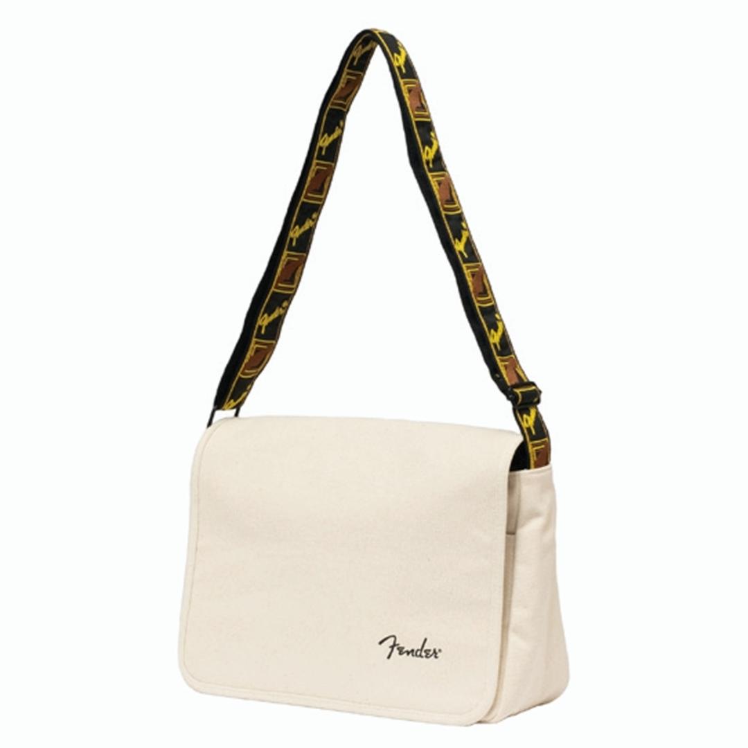 fender フェンダー バッグ 950-6004 通販 ショルダーバッグ ボディバッグ 斜めがけバッグ ショルダーバック メッセンジャーバッグ フラップ 布 コットン 帆布 小さめ B5 ブランド 通学 通勤 旅行 かっこいい 大人 メンズバッグ WHITE ・