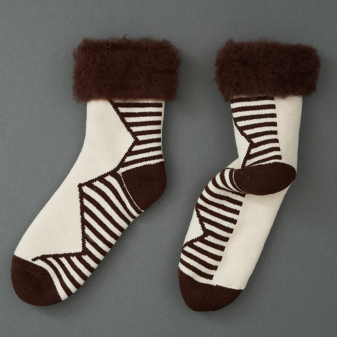 靴下 あったか レディース 通販 メンズ あったか靴下 ソックス もこもこソックス ルームソックス FLUFFY SOCKS フラッフィーソックス あったかソックス もこもこ 冬 秋冬 ふかふか クルーソックス レッグウエア レッグウェア FF07 ファッション小物 MOUNTAIN/ブラウン S-M(約22.5-25cm)