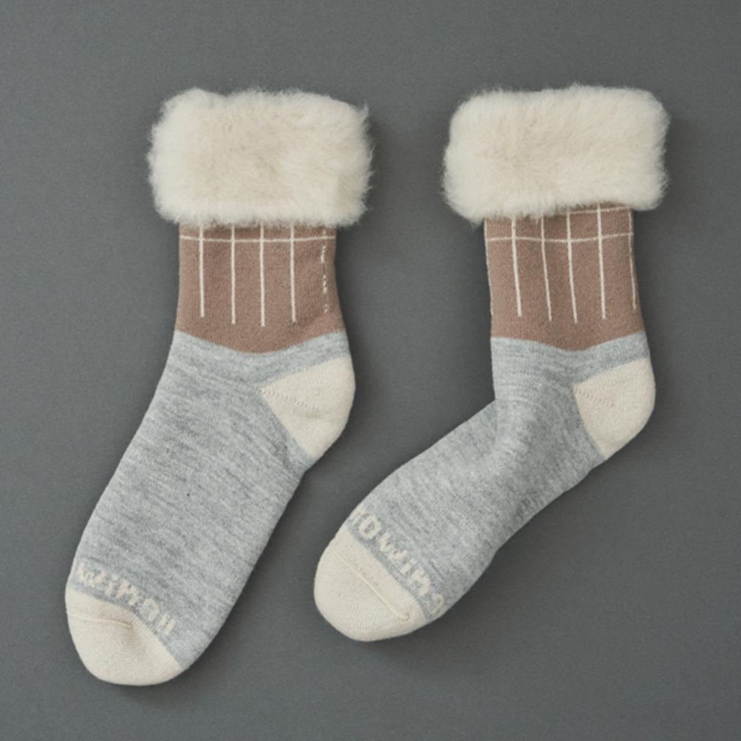 靴下 あったか レディース 通販 メンズ あったか靴下 ソックス もこもこソックス ルームソックス FLUFFY SOCKS フラッフィーソックス あったかソックス もこもこ 冬 秋冬 ふかふか クルーソックス レッグウエア レッグウェア FF07 ファッション小物 SNOWING/ウォームグレー S-M(約22.5-25cm)