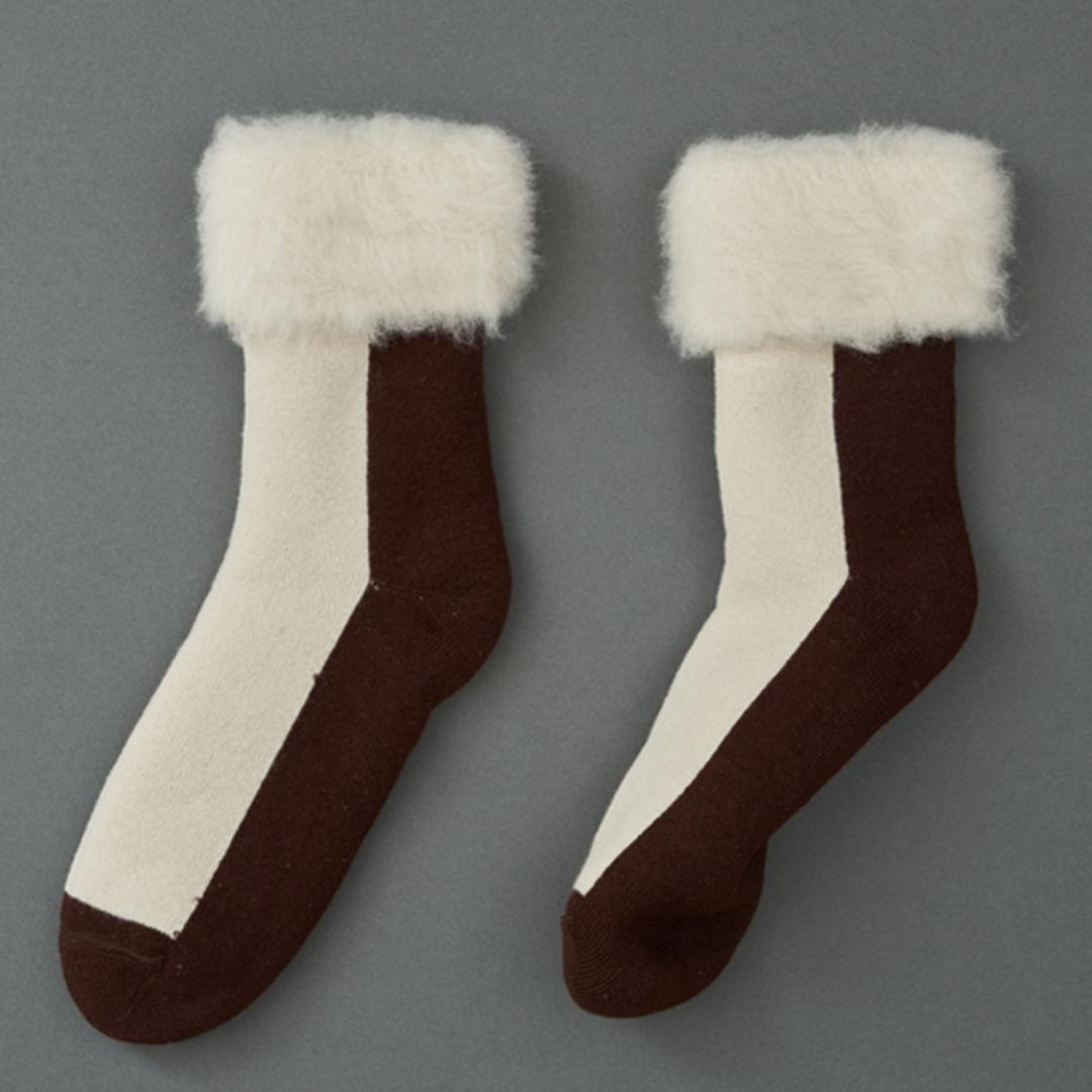 靴下 あったか レディース 通販 メンズ あったか靴下 ソックス もこもこソックス ルームソックス FLUFFY SOCKS フラッフィーソックス あったかソックス もこもこ 冬 秋冬 ふかふか クルーソックス レッグウエア レッグウェア FF07 ファッション小物 TWOTOUN/ブラウン S-M(約22.5-25cm)