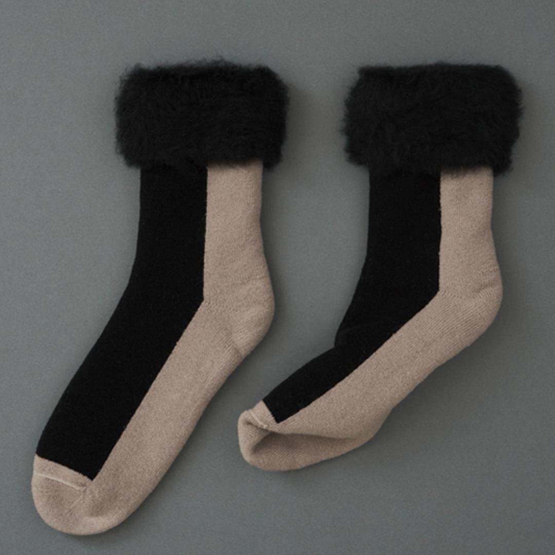 靴下 あったか レディース 通販 メンズ あったか靴下 ソックス もこもこソックス ルームソックス FLUFFY SOCKS フラッフィーソックス あったかソックス もこもこ 冬 秋冬 ふかふか クルーソックス レッグウエア レッグウェア FF07 ファッション小物 TWOTOUN/ウォームグレー S-M(約22.5-25cm)