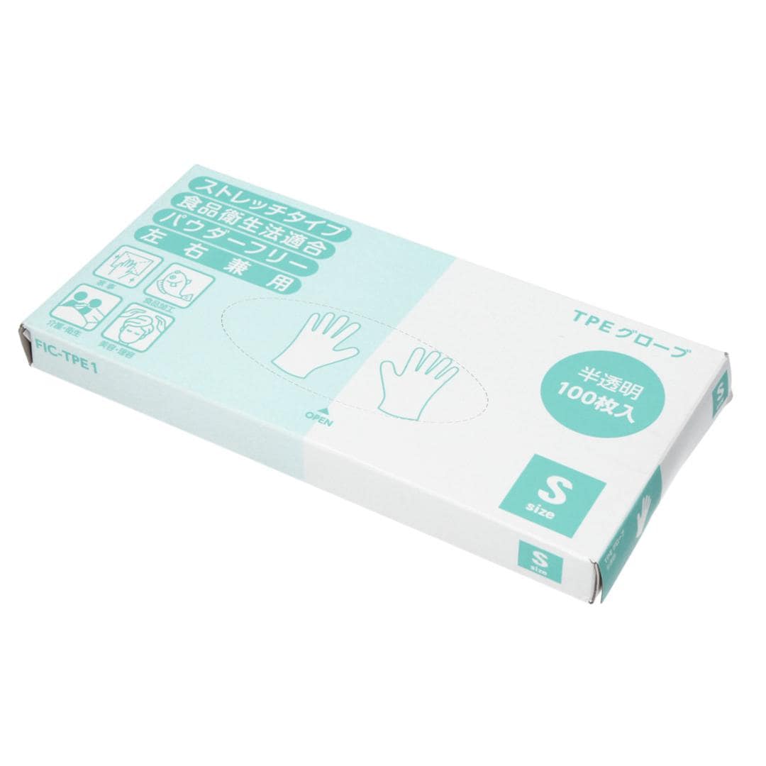 tpe 手袋 通販 使い捨て手袋 tpeグローブ パウダーフリー 料理用 グローブ 100枚 食品衛生法使い捨て手袋 キッズ 大人用 ss s m l サイズ 左右兼用 クリア 福泉工業 ストレッチ 病院 介護施設 掃除 雑貨 日用品 クリア 【即日発送】Sサイズ
