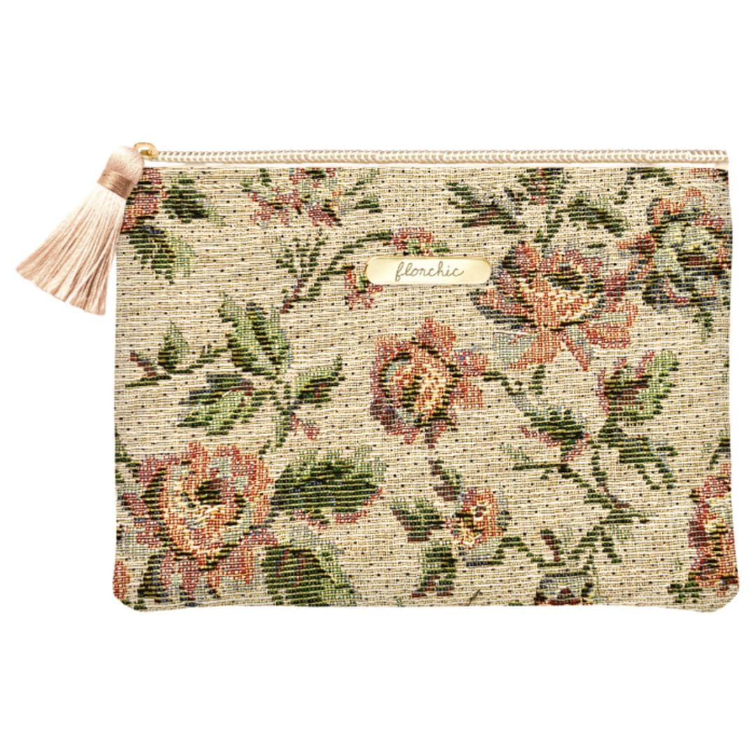 フラットポーチ かわいい 通販 小物入れ 化粧ポーチ メイクポーチ コスメポーチ トラベルポーチ ポーチ 持ち運び コンパクト 収納 整理 レディース 女性 カジュアル おしゃれ オシャレ 可愛い 小物収納 旅行 トラベル ギフト 贈り物 フロルシックベージュ ・