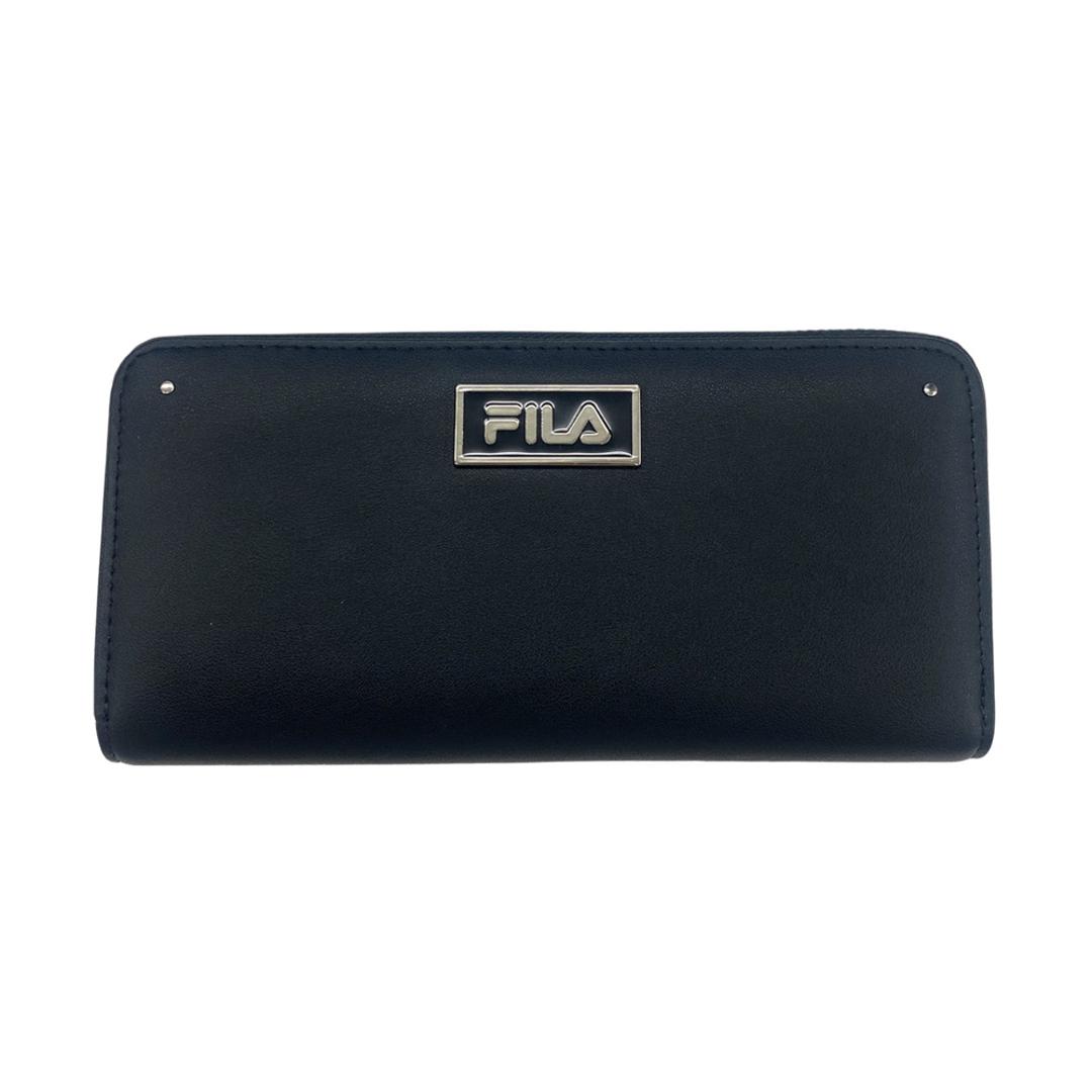 FILA フィラ 財布 通販 長財布 さいふ サイフ お財布 レディース メンズ 女の子 女性 男の子 男性 通学 通勤 ラウンドファスナー ブランド 合皮 おしゃれ シンプル かわいい 高校生 中学生 女子 男子 きれいめ 大人可愛い レディース財布 クールブローチBK ・