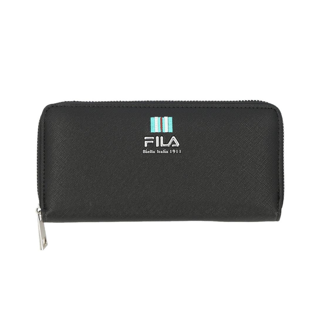 FILA フィラ 財布 通販 長財布 さいふ サイフ お財布 レディース メンズ 女の子 女性 男の子 男性 通学 通勤 ラウンドファスナー ブランド 合皮 おしゃれ シンプル かわいい 高校生 中学生 女子 男子 きれいめ 大人可愛い レディース財布 スタッドロゴBK ・