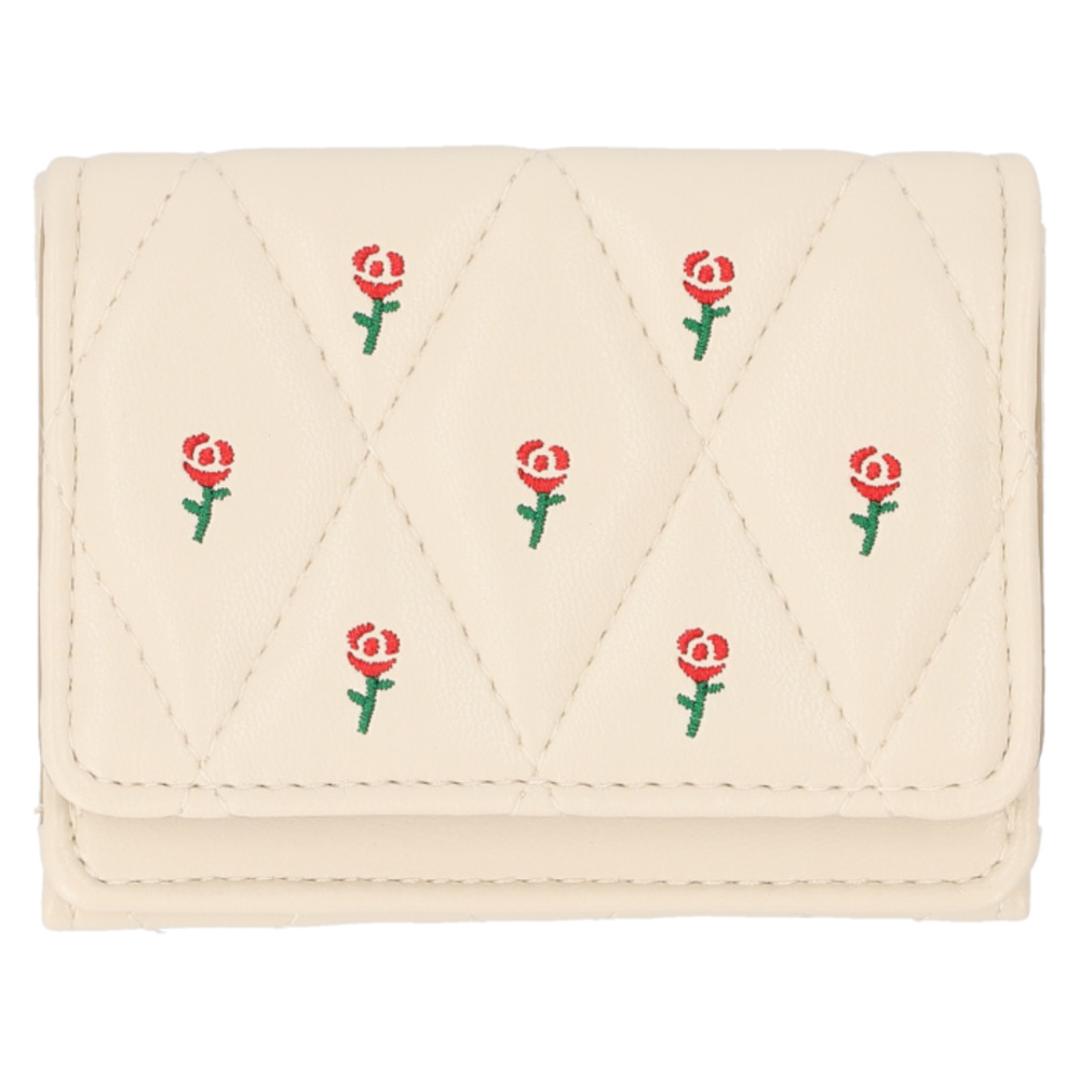 ミニ財布 レディース 通販 三つ折り財布 財布 さいふ ミニウォレット 小銭入れ カードポケット お札入れ 合成皮革 合皮 女性 コンパクト かわいい おしゃれ 多収納 軽量 コインケース 三つ折り 小さい財布 贈り物 ギフト GWT0028.アイボリー ・