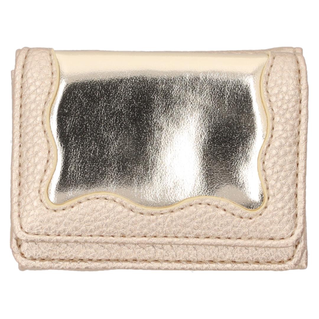 ミニ財布 レディース 通販 三つ折り財布 財布 さいふ ミニウォレット 小銭入れ カードポケット お札入れ 合成皮革 合皮 女性 コンパクト かわいい おしゃれ 多収納 軽量 コインケース 三つ折り 小さい財布 贈り物 ギフト GWT0029.ゴールド ・