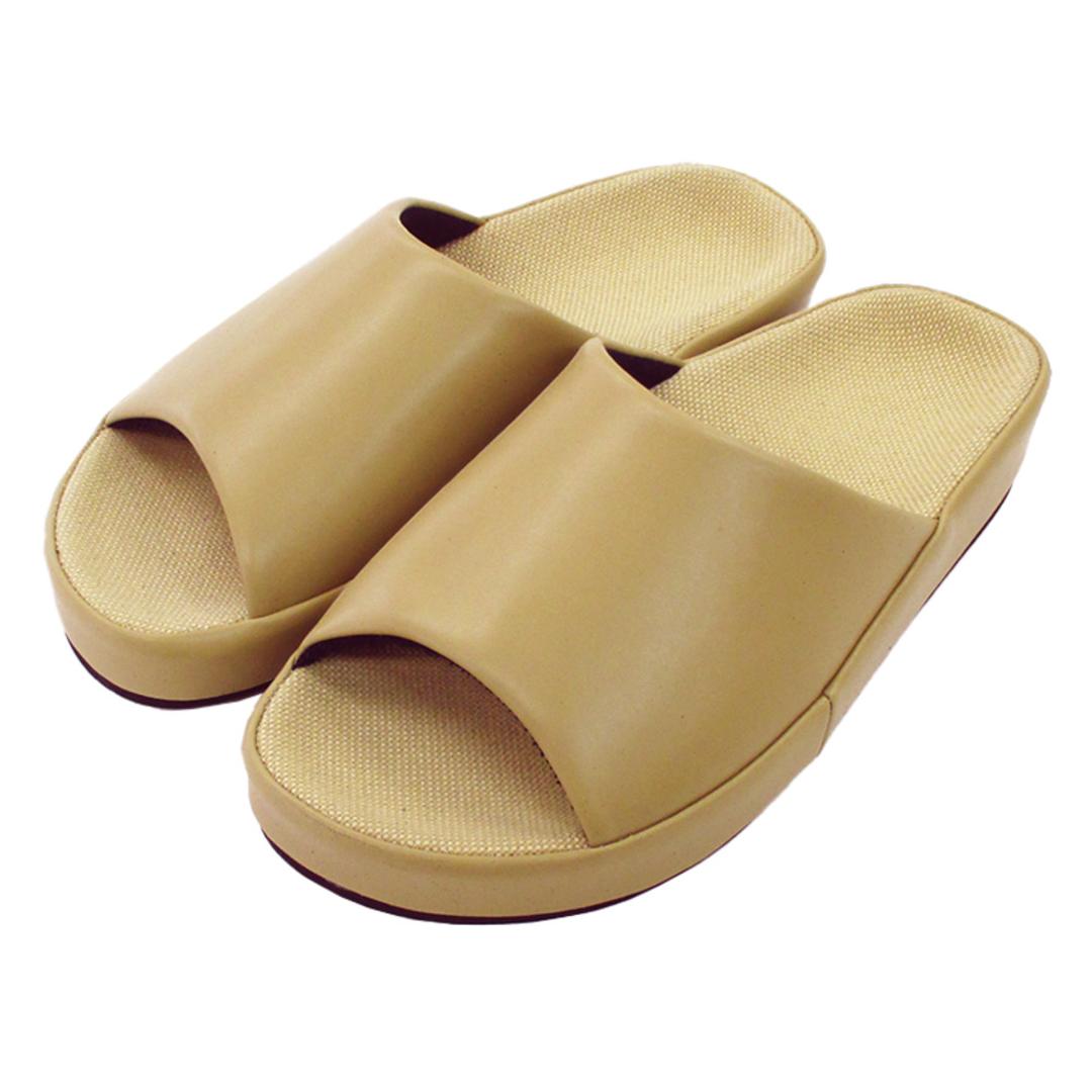 スリッパ 室内 おしゃれ 通販 日本製 フット快カラー 前あきスリッパ 前開きスリッパ ルームスリッパ ルームサンダル ルームシューズ 来客用 室内履き サンダル 社内履き オフィスサンダル おしゃれスリッパ オシャレスリッパ メンズ レディース インテリア ベージュ 23cm(適応サイズ22~22.5cm)