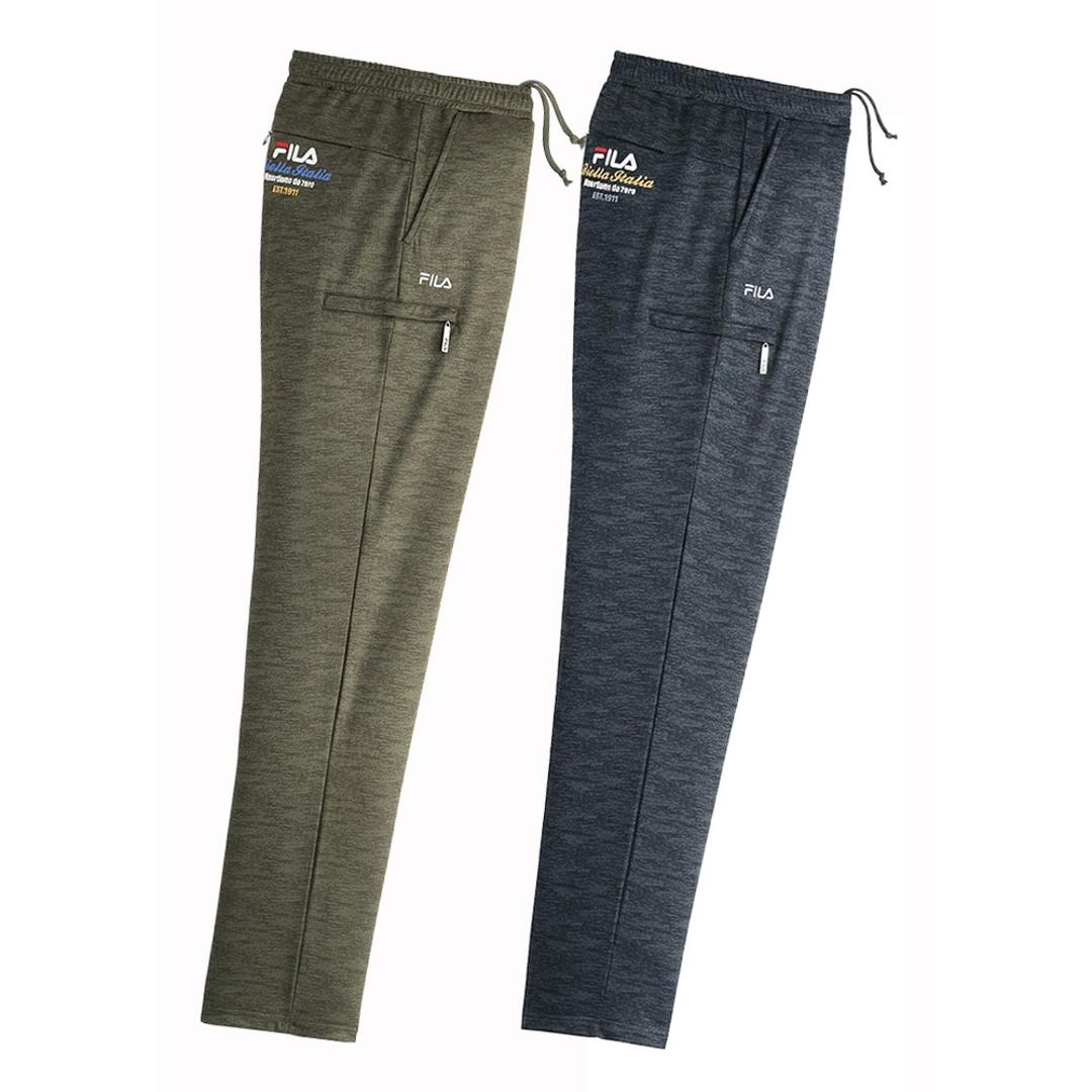 FILA ジャージパンツ 2色組 957912 通販 ジャージ パンツ カジュアルパンツ 長ズボン ズボン ロングパンツ ポケット ファスナー フィラ 大人 ウエストゴム カジュアル 男性 メンズ 紳士 ウォーキング おでかけ 快適 ボトムス 股下70cm Mサイズ