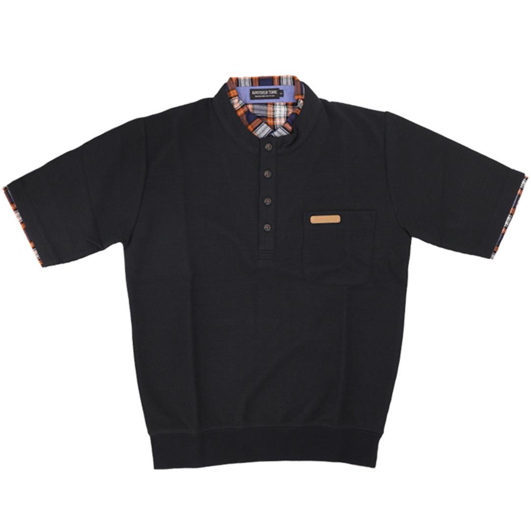 トレーナー メンズ 通販 半袖トレーナー 衿トレーナー 半袖 男性 紳士 トップス カジュアル シンプル 無地 おしゃれ 重ね着風 快適 通気性 メンズファッション 普段着 大人 紳士服 敬老 父の日 プレゼント ギフト ネイビー Sサイズ