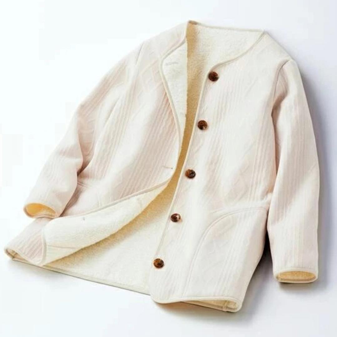 ジャケット レディース カジュアル 961503 通販 上着 羽織り 羽織 ロングジャケット レディースジャケット ロング丈 ロング 裏ボア ジャカード ストレッチ ポケット あったか ぬくぬく あたたかい シンプル ベーシック 女性用 アウター オートミール Mサイズ