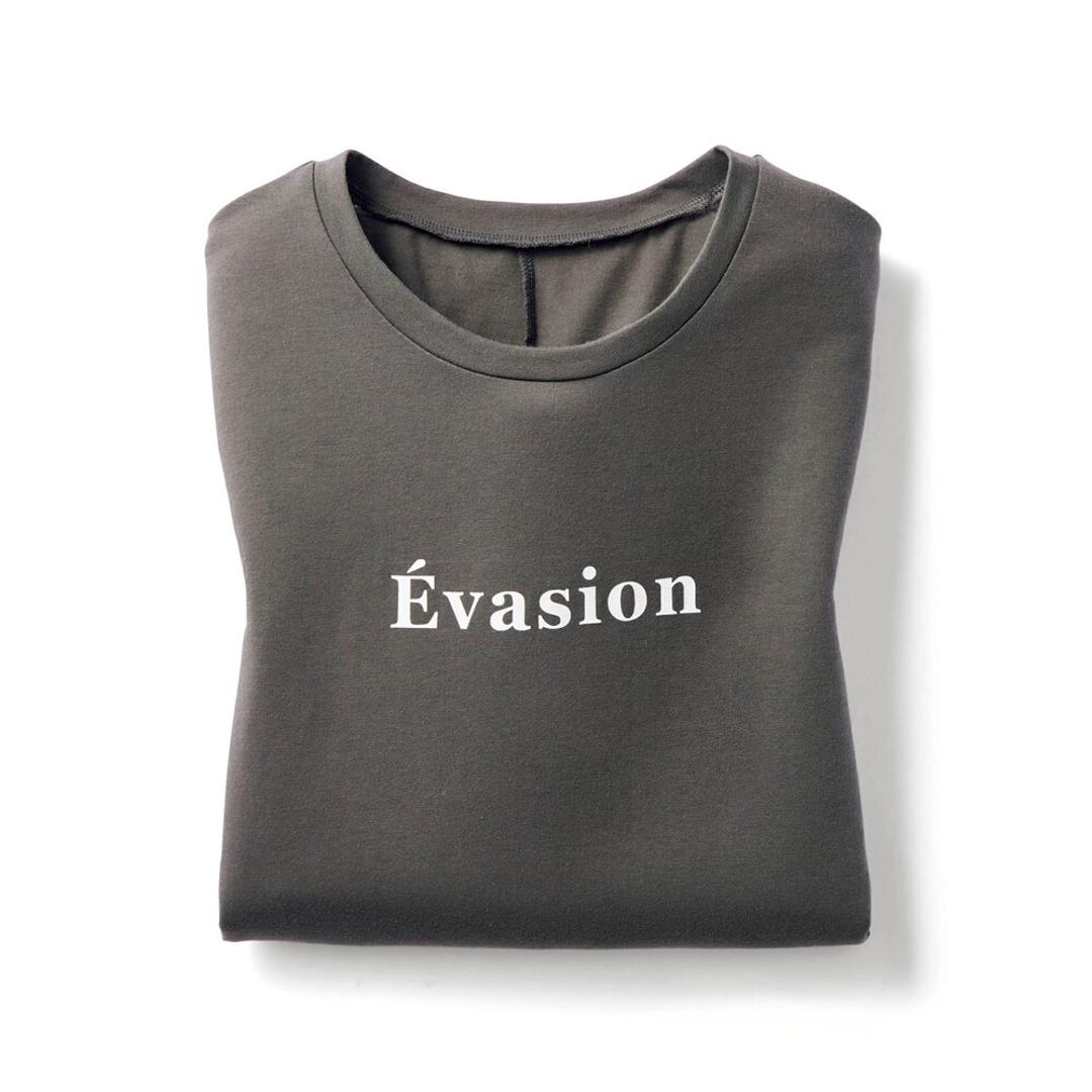 tシャツ レディース 半袖 通販 ロゴTシャツ 半袖Tシャツ レディースTシャツ トップス おしゃれ かわいい 女性 大人 カジュアル シンプル スリット 快適 通気性 レディースファッション カットソー アウトドア キャンプ プレゼント ギフト チャコール Mサイズ