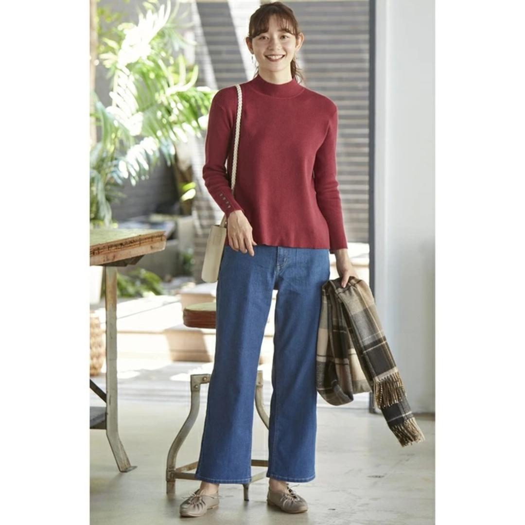 レディース デニム ワイドパンツ 通販 デニムパンツ ワイドデニム ストレッチパンツ ストレッチ ジーンズ ズボン ミセスのためのワイドデニム ウエストゴム おしゃれ シンプル カジュアル 大人 かわいい ボトムス 女性 婦人 レディースファッション ブルー Sサイズ