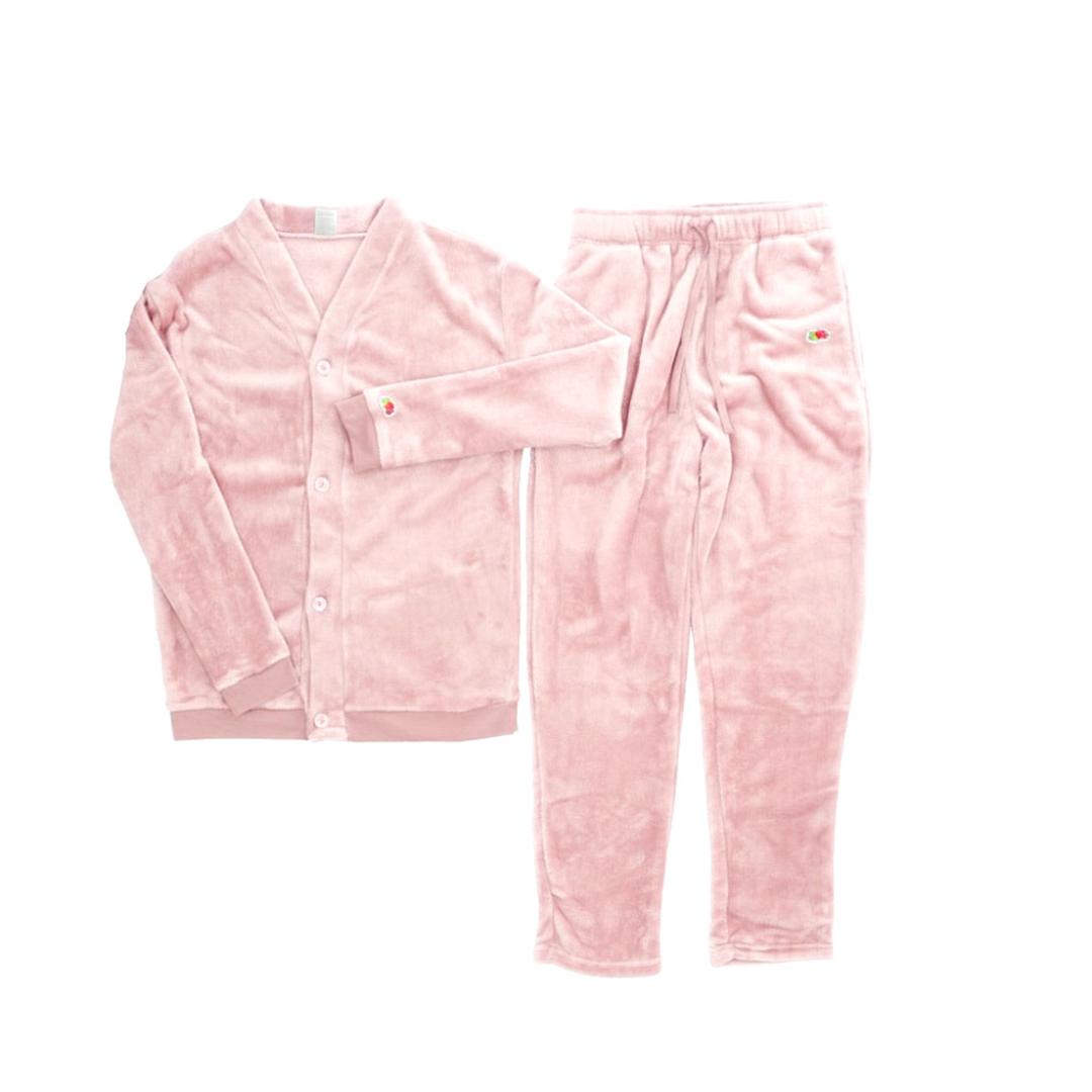 フルーツオブザルーム ルームウェア 通販 FRUIT OF THE LOOM 上下セット セットアップ ボア上下 カーディガン 長袖 ロングパンツ パンツ あたたかい レディース メンズ おしゃれ かわいい パジャマ 部屋着 男女兼用 リラックス ギフト 62.ピンク Sサイズ