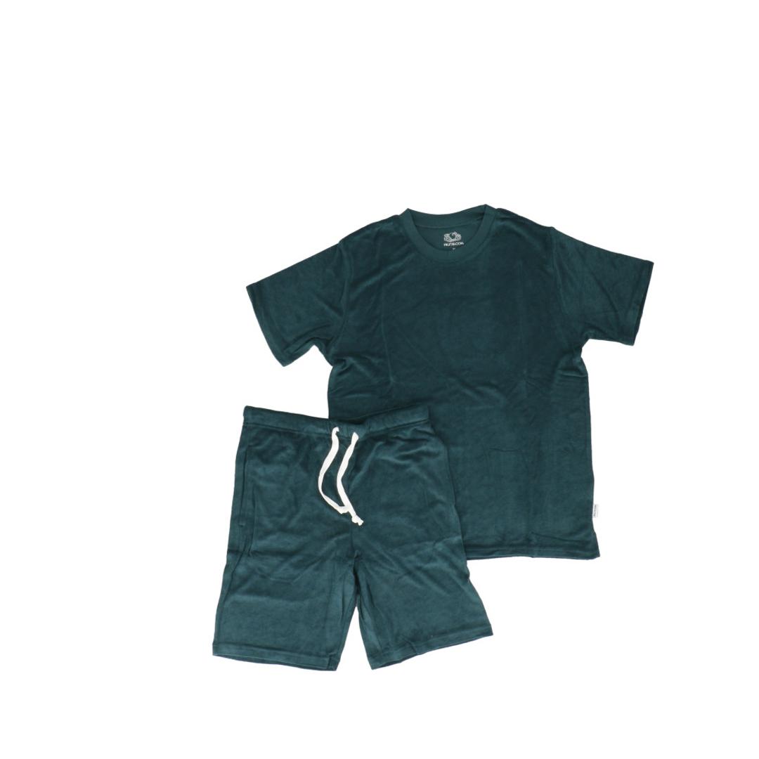 フルーツオブザルーム ルームウェア 通販 FRUIT OF THE LOOM セットアップ 上下セット 半袖 パイルルームウェア ショートパンツ レディース メンズ おしゃれ かわいい 部屋着 リラックス パジャマ シンプル 無地 男女兼用 ギフト 贈り物 30.グリーン Mサイズ