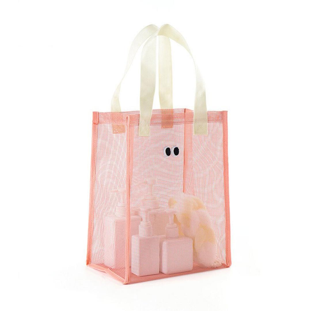 トートバッグ メッシュ 通販 メッシュバッグ メッシュバック トートバック 手提げバッグ 手提げバック 手提げかばん 手提げカバン 手提げ鞄 サブバッグ エコバッグ サウナ スパ お風呂 温泉 ジム 砂場グッズ お買い物 海 プール 公園 かわいい おしゃれ ピンク ・