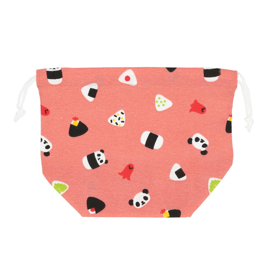給食袋 女の子 通販 マチ有り 巾着 ポーチ パンダ ネームタグ ネーム 袋 きんちゃく 不織布バッグ アシストバッグ 補助バッグ 子供 かわいい 男の子 キッズ 幼稚園 保育園 小学生 入園 園児 入学 グッズ 弁当箱 給 おむすびパンダオレンジ ・