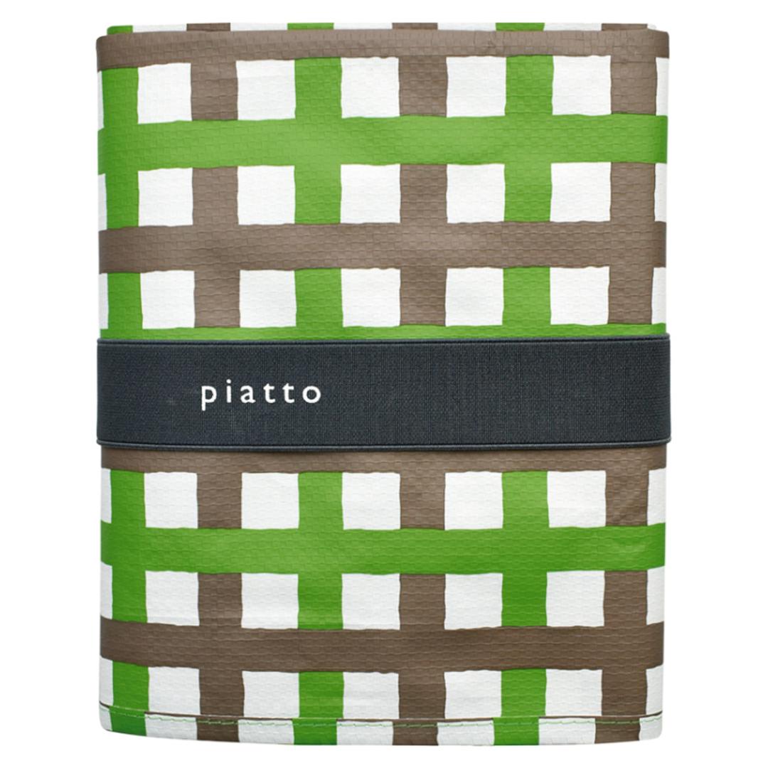 piatto ピアット レジャーシート L 通販 敷物 ピクニックシート シート レジャーマット 大きめ 折りたたみ 折り畳み コンパクト 持ち運び ボタン付き アウトドア キャンプ 遠足 かわいい 可愛い 運動会 ピクニック おしゃれ オシャレ ミックスチェックGREEN ・