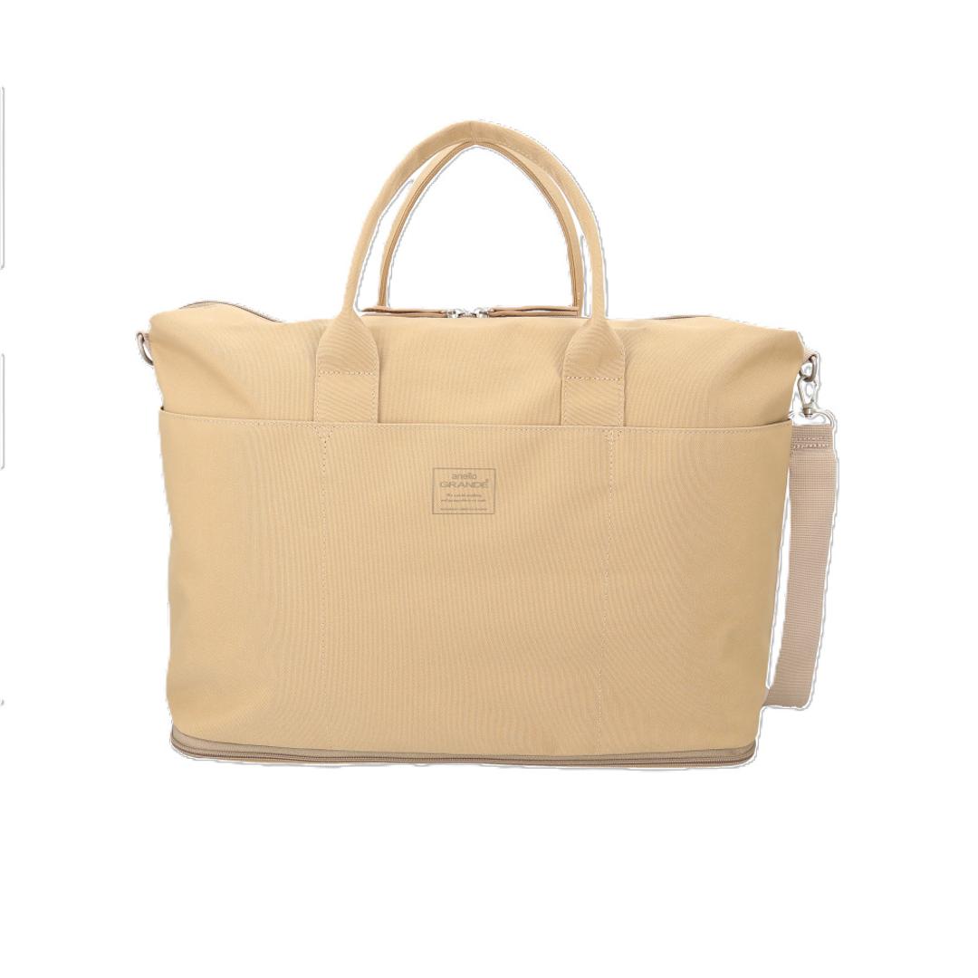 アネロ ボストン 2way GHD1462 通販 anelloGRANDE アネログランデ ボストンバッグ ボストンバック レディース メンズ 大容量 旅行 拡張 修学旅行 バッグ 軽量 軽い 撥水 通勤 ビジネス PC キャリーオン ふえる 男女兼用バッグ BE.ベージュ ・