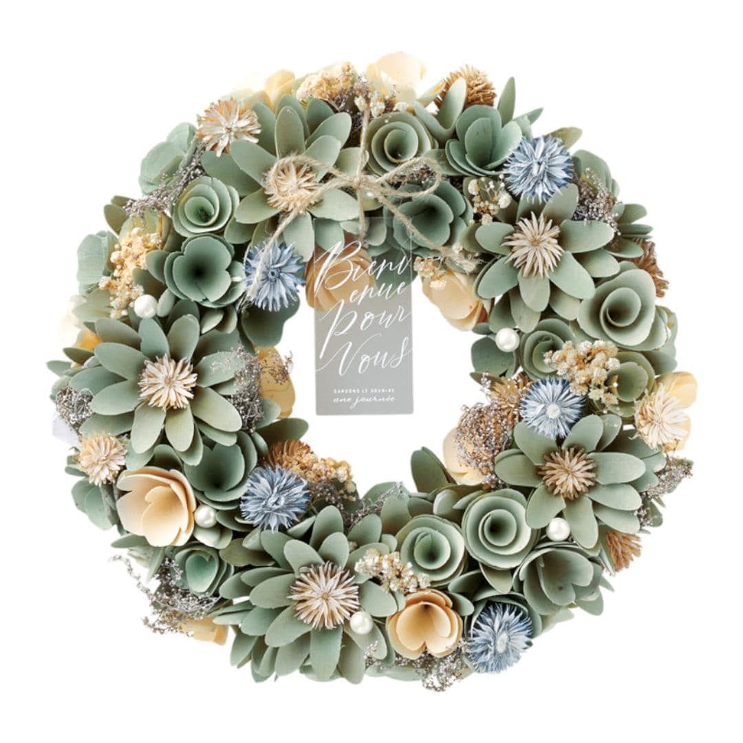 ナチュラルリース L 楽天 ブリザードフラワー フラワーアレンジメント 箱入り 造花 ギフト おしゃれ フラワーギフト 玄関 リビング 玄関飾り かわいい 可愛い インテリア 雑貨 オシャレ オールシーズン 母の日 ギフト お祝い グリーンブリーズ ・