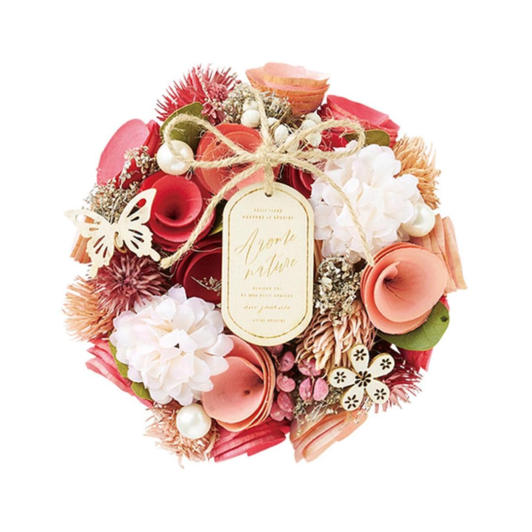 ドライフラワー リース ミニ 通販 ドライフラワーリース フラワーリース ドライリース 造花 花リース ナチュラルリース はな 花 フラワー 小さめ 小さい かわいい 可愛い ナチュラル ギフト 贈り物 おしゃれ オシャレ お祝い 誕生日 母の日 スタンダードピンク ・