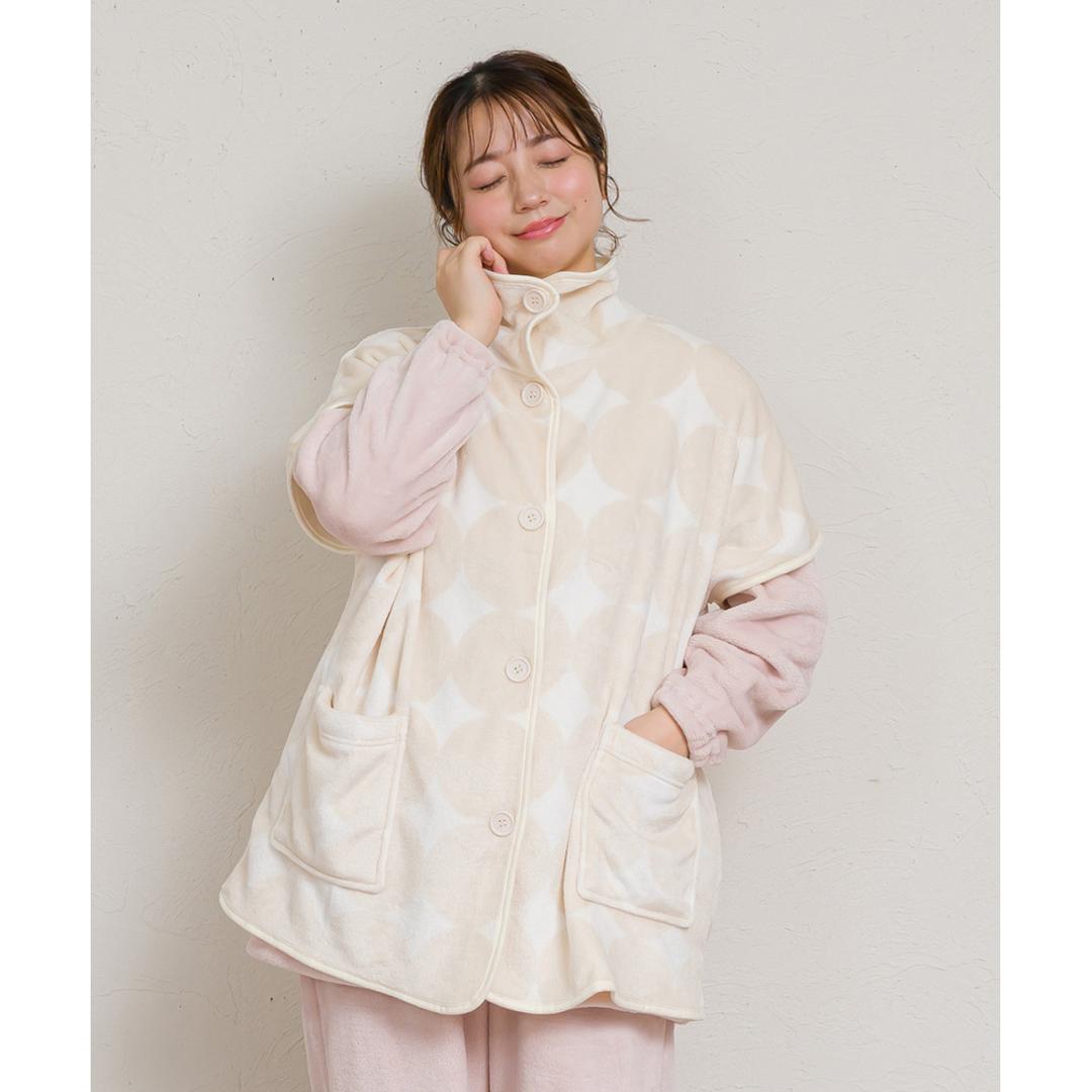 ブランケットローブ ショート丈 通販 ローブ ブランケット レディース 前開き フロントボタン ルームウェア 暖かい ふわふわ もこもこ 防寒 羽織 あったか リラックス 部屋着 寒さ防止 おしゃれ かわいい やわらかい ゆったり カジュアル 短め 大人 01.ベージュ/A ・