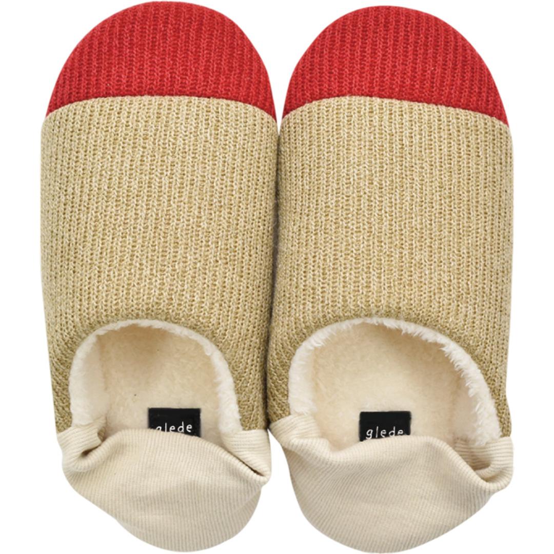 ルームシューズ レディース かわいい 通販 glede グレーデ スリッパ ニットルームシューズ 現代百貨 A711 フリーサイズ 約23.0-24.5cm 室内履き おしゃれ あったか 暖かい 冬 防寒 大人 女性 部屋履き 防寒対策 可愛い インテリア BEIGE ・