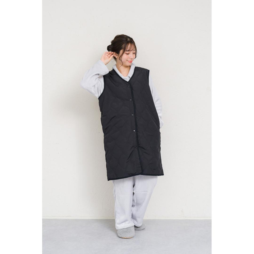 キルティングベスト レディース 通販 ジレ ロングジレ 前開き フロントボタン ノースリーブ おしゃれ ロングベスト ロング丈 撥水 はっ水 トップス かわいい カジュアル 暖かい 防寒 シンプル 無地 体型カバー きれいめ 秋冬 アウター 大人 オフィス 羽織 07.ブラック ・